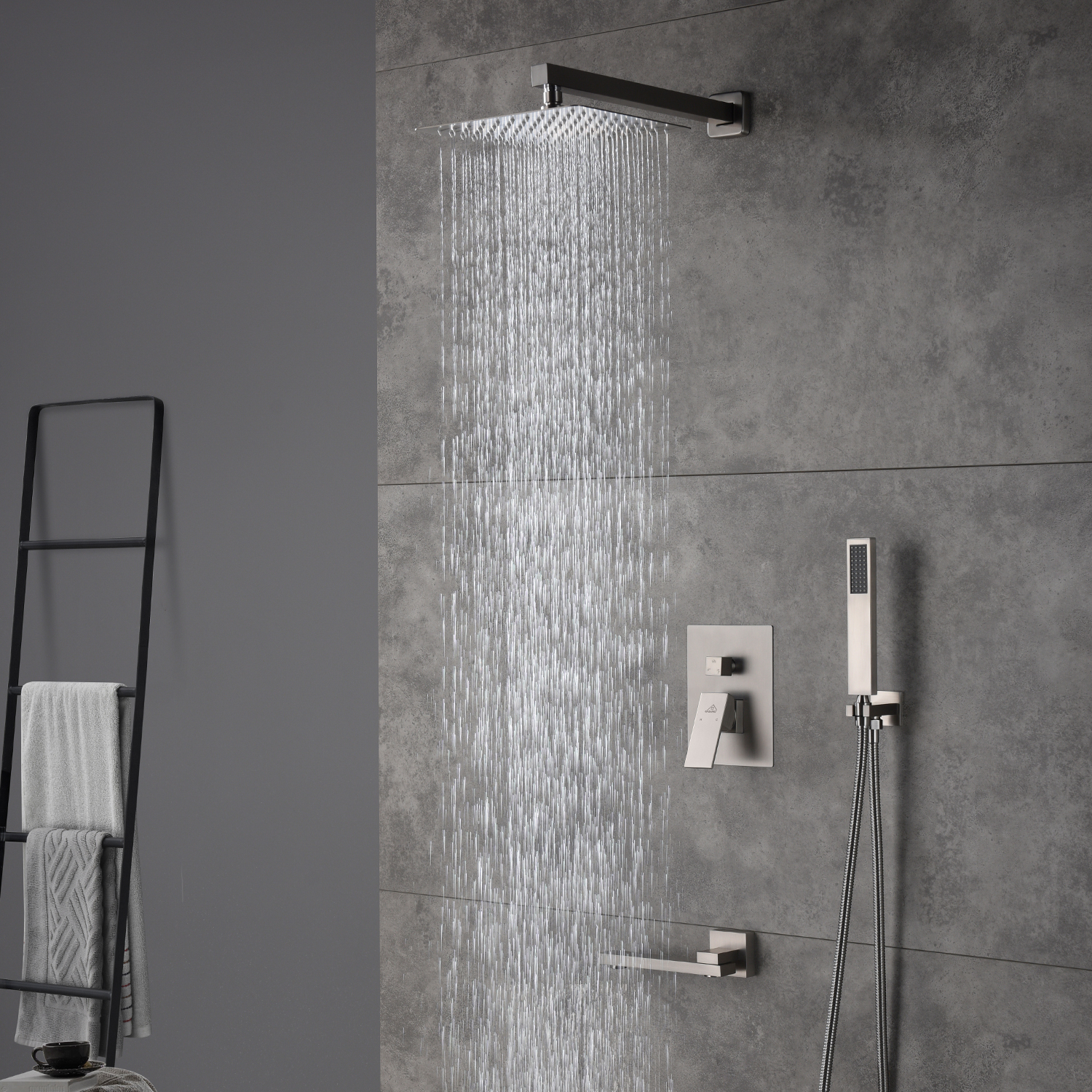 Casainc 3 Function 10" Wall Mounted Dual Shower Heads Shower System In Brush Nickel-CASAINC