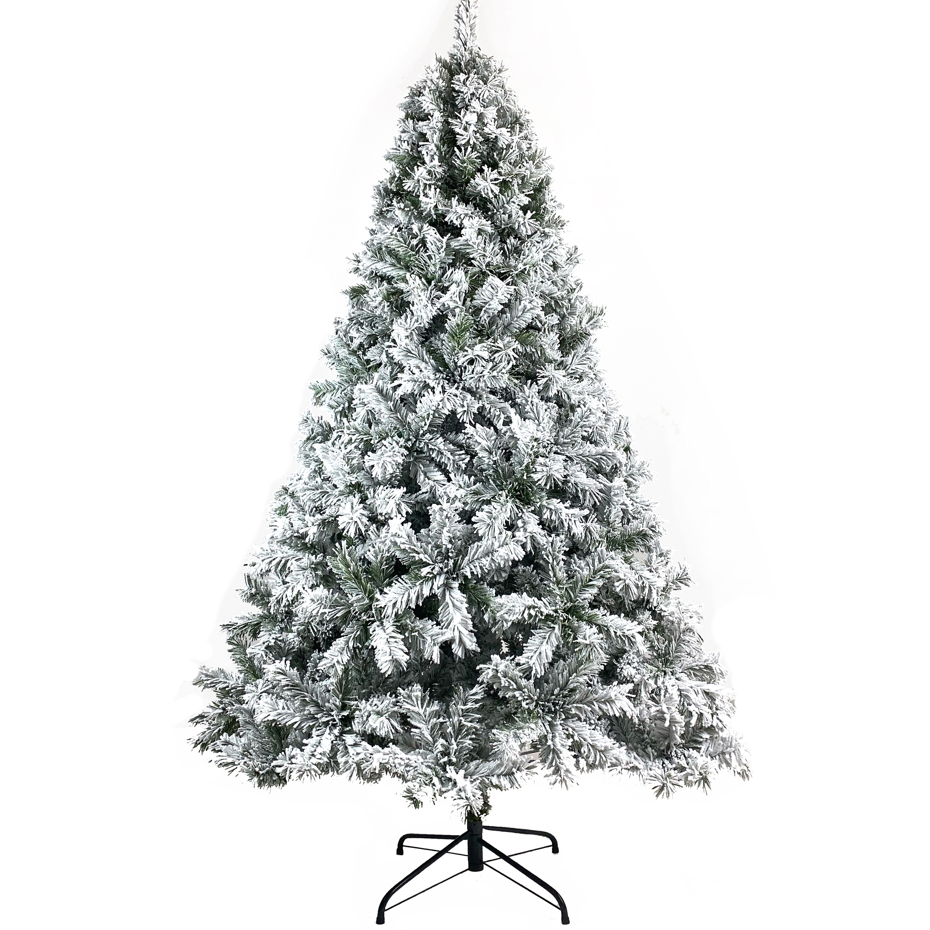 7.5FT Hinged Artificial Fir Chritmas Tree, Snow Flocked Artificial Holiday Christmas Tree w/1,346 Branch Tips-CASAINC