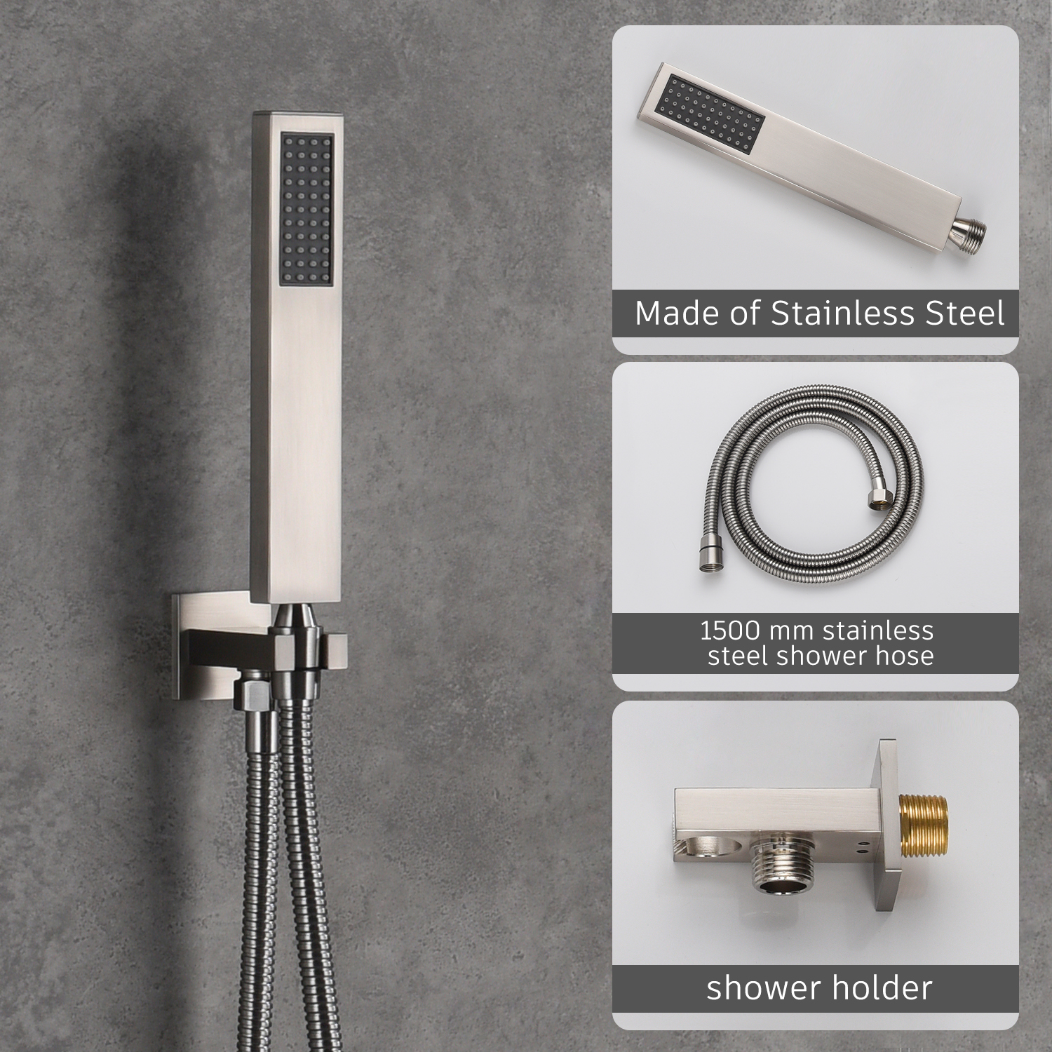 Casainc 2 Function 10" Wall Mounted Dual Shower Heads Shower System In Black