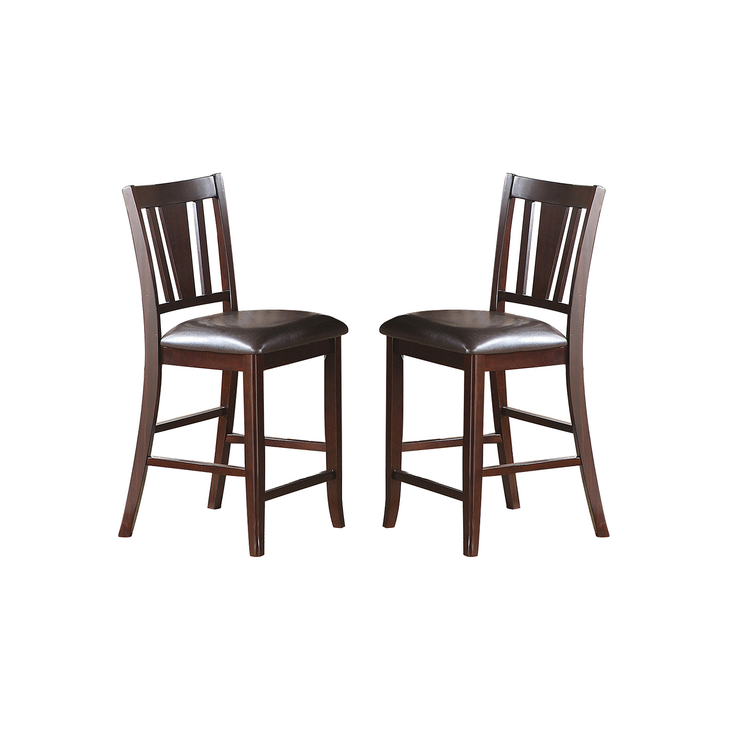 Darrell Upholstered Counter Height Chairs in Dark Brown Finish, Set of 2-CASAINC
