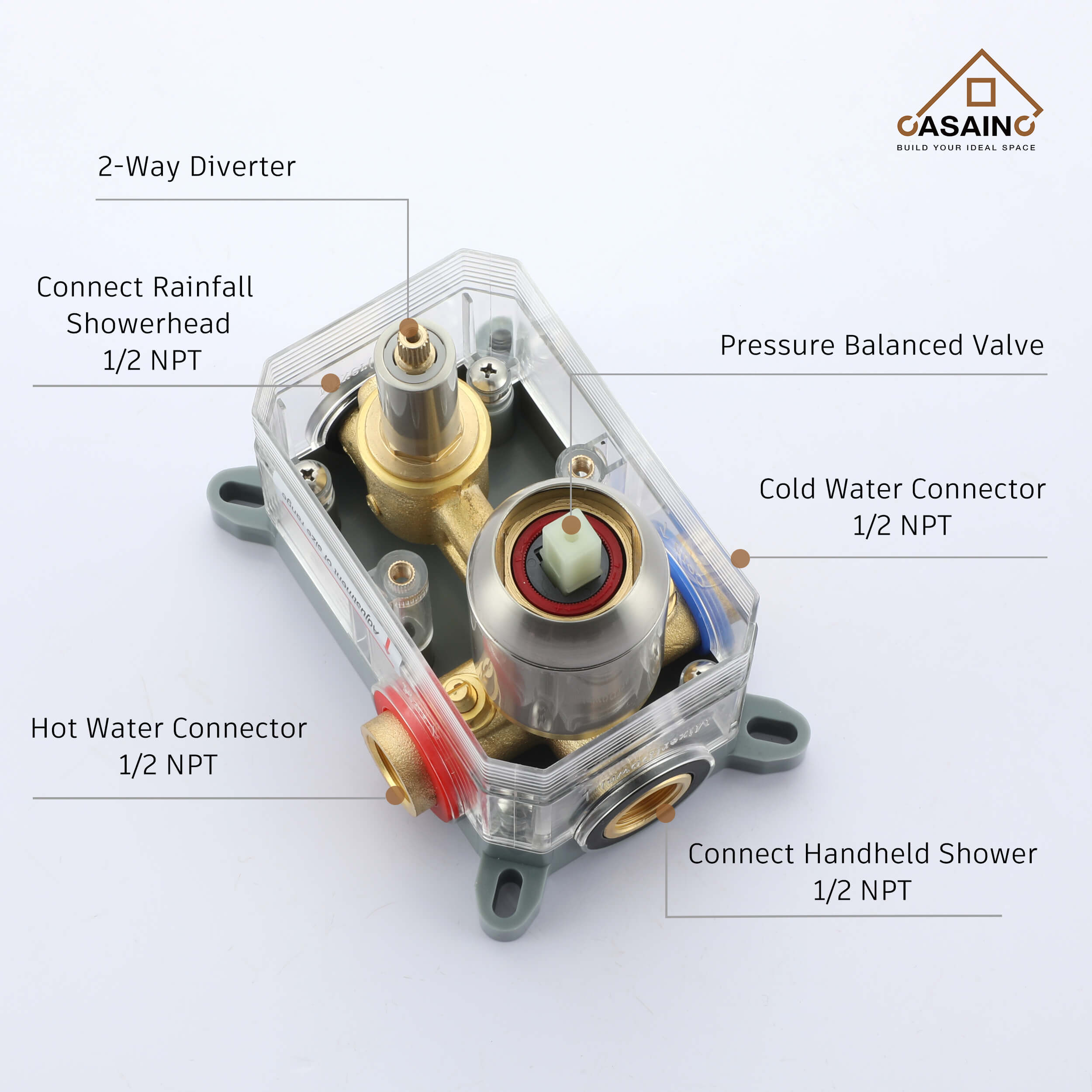 CASAINC Brushed Nickel Finish Shower System