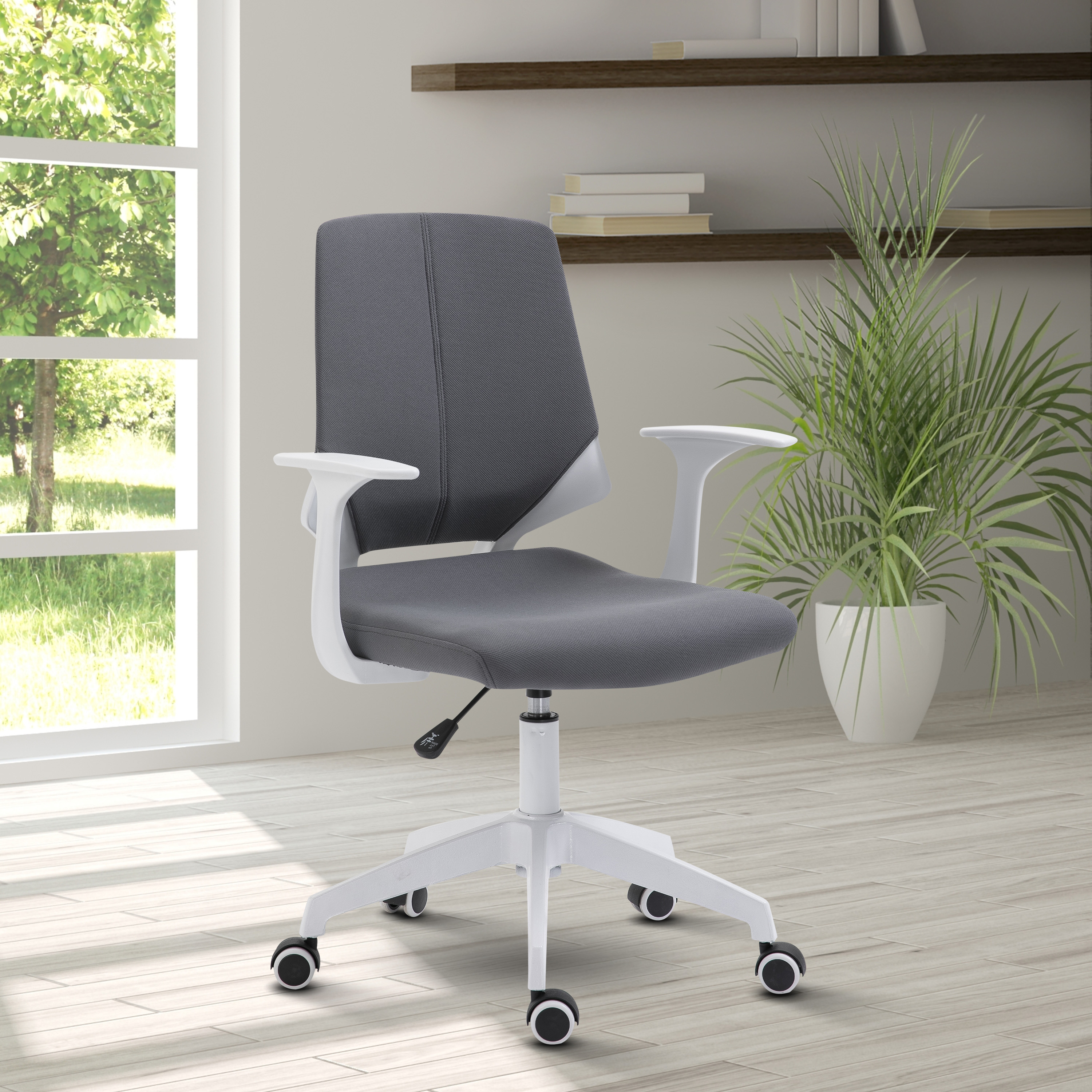 Techni Mobili Height Adjustable Mid Back Office Chair, Grey-CASAINC