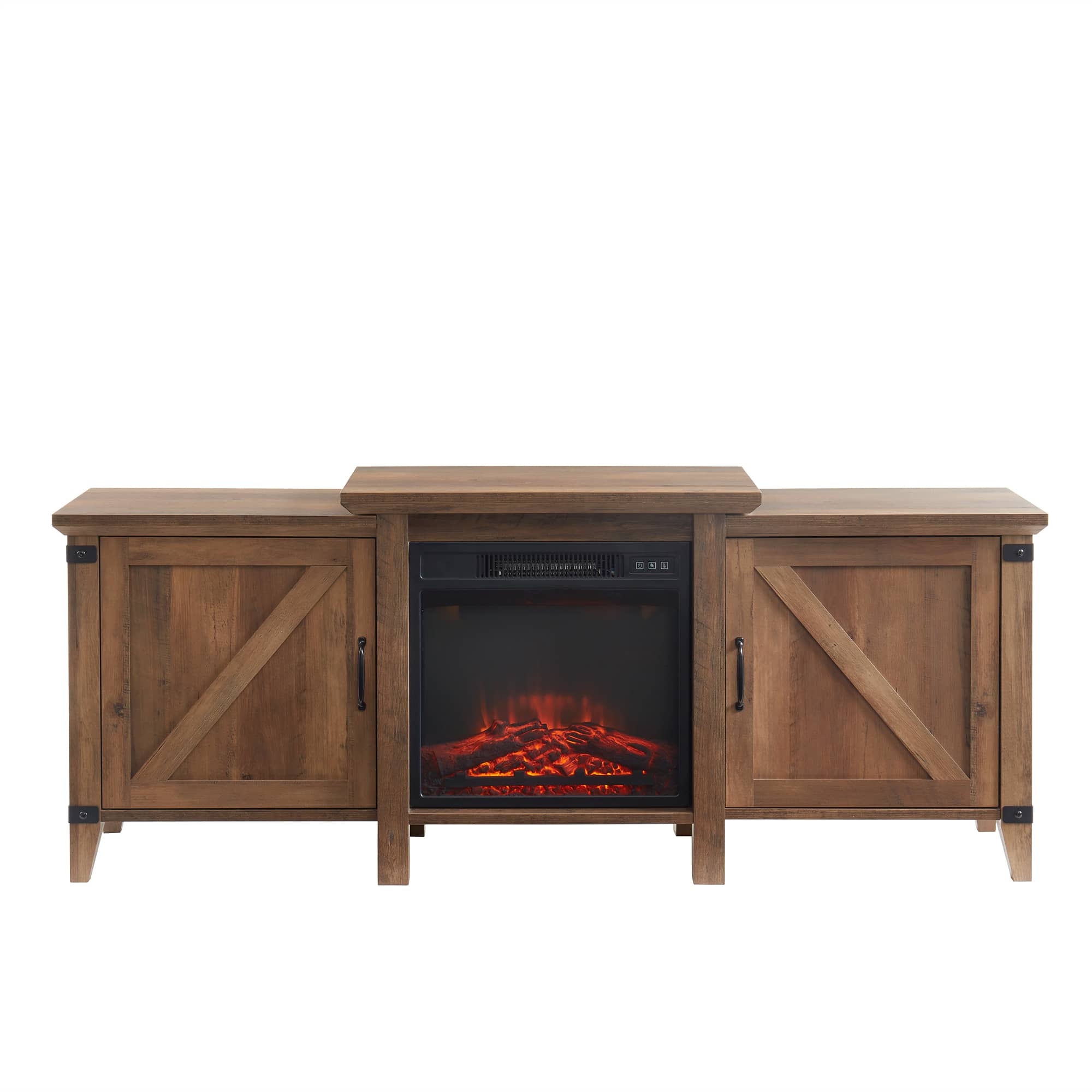 CASASINC 63 in. Freestanding Wooden Electric Fireplace TV Stand