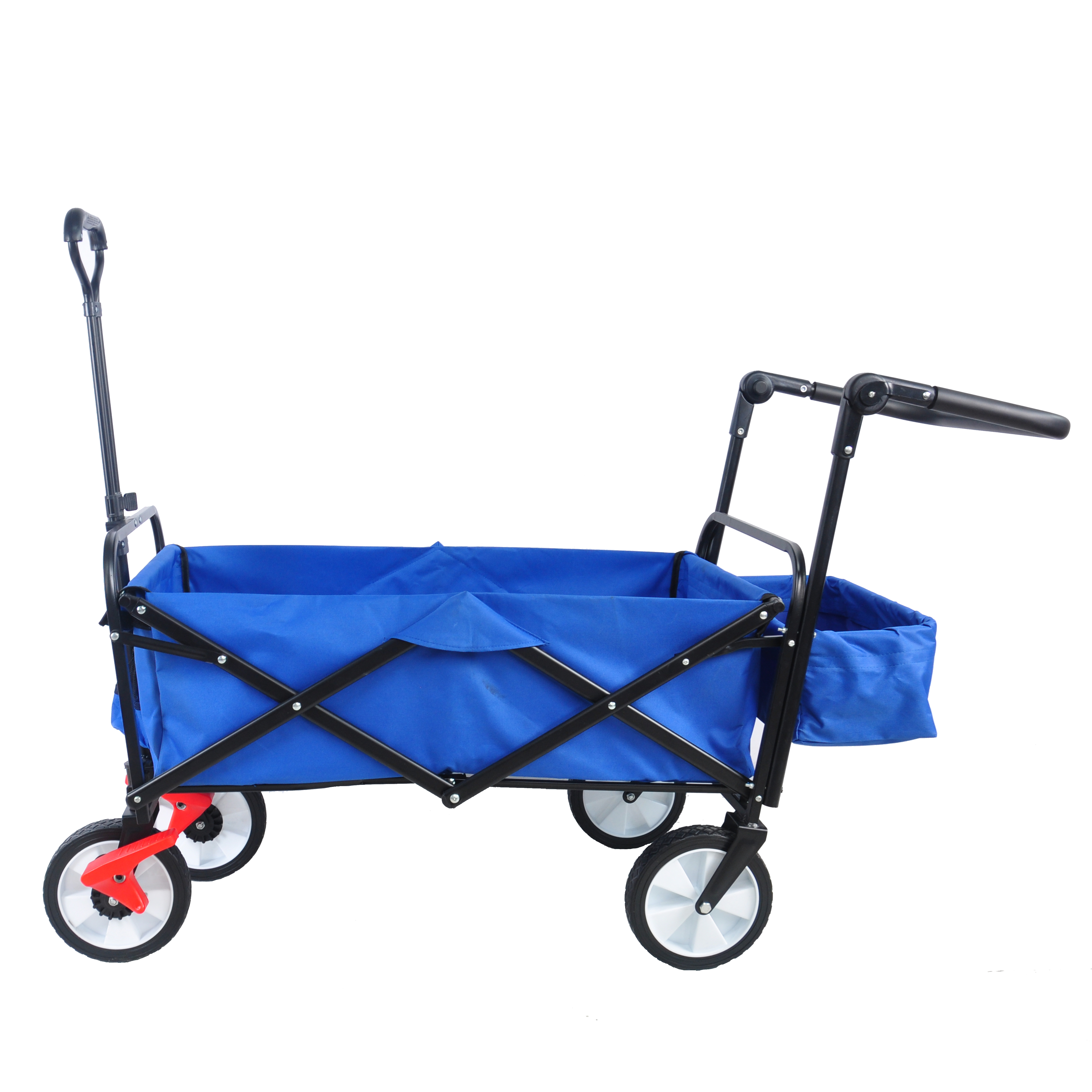 folding wagon Collapsible Outdoor Utility Wagon, Heavy Duty Folding Garden Portable Hand Cart, Drink Holder, Adjustable Handles-CASAINC