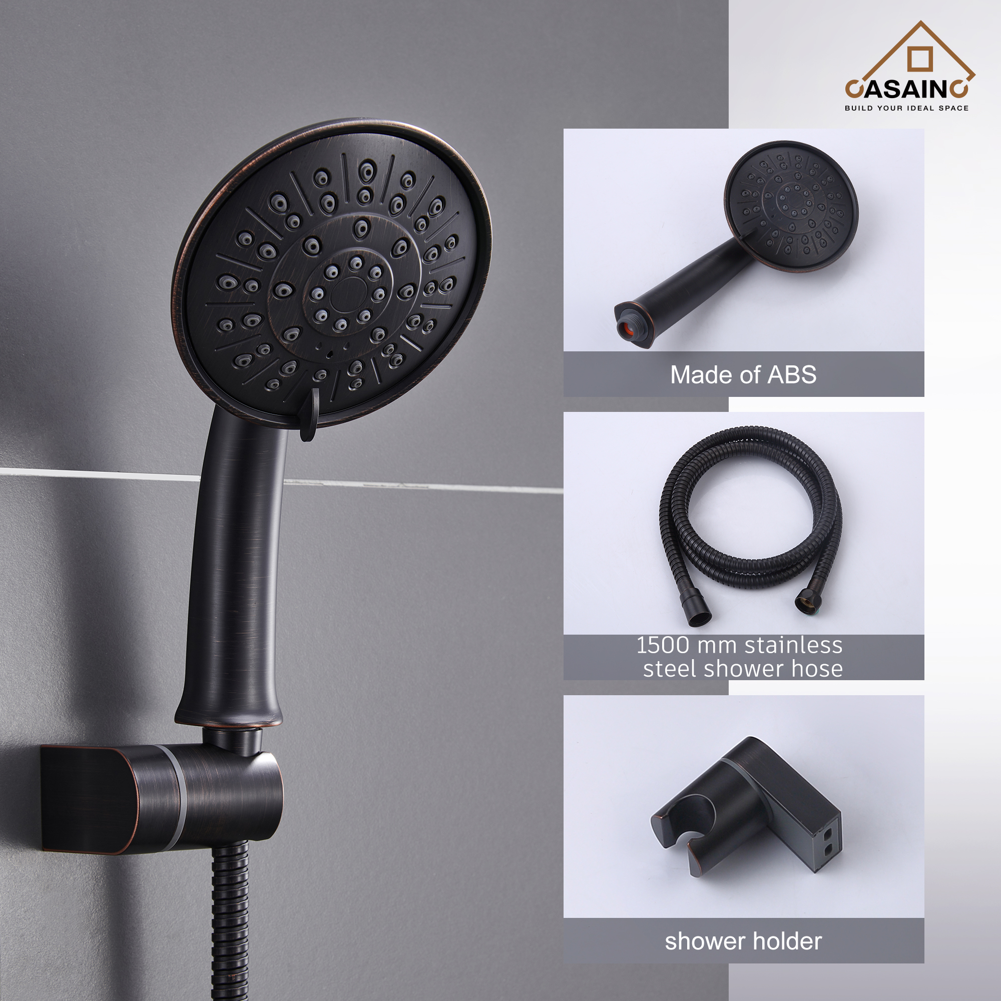 CASAINC 8.3 inch Wall-mounted rain shower faucet with pressure balanced valve