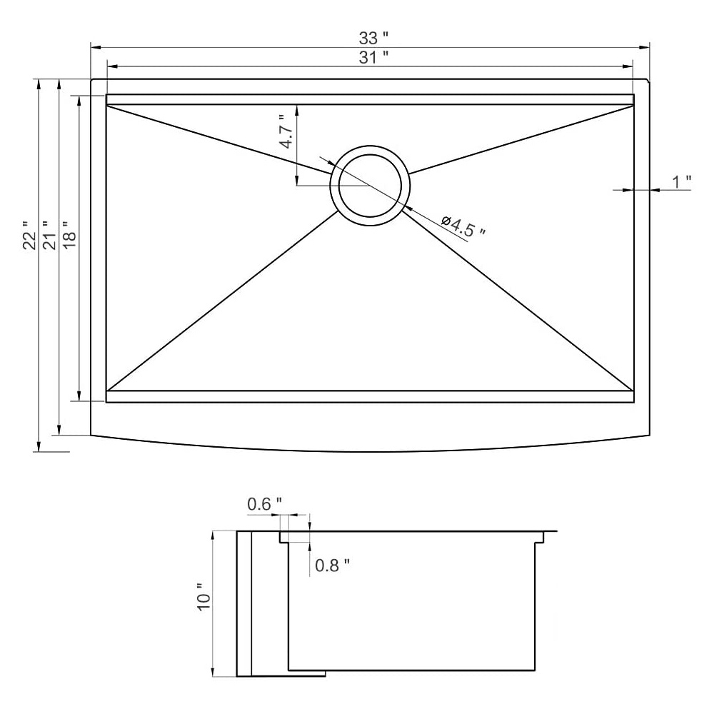 33-inch Farmhouse Workstation Single Bowl Kitchen Sink in Matte Black