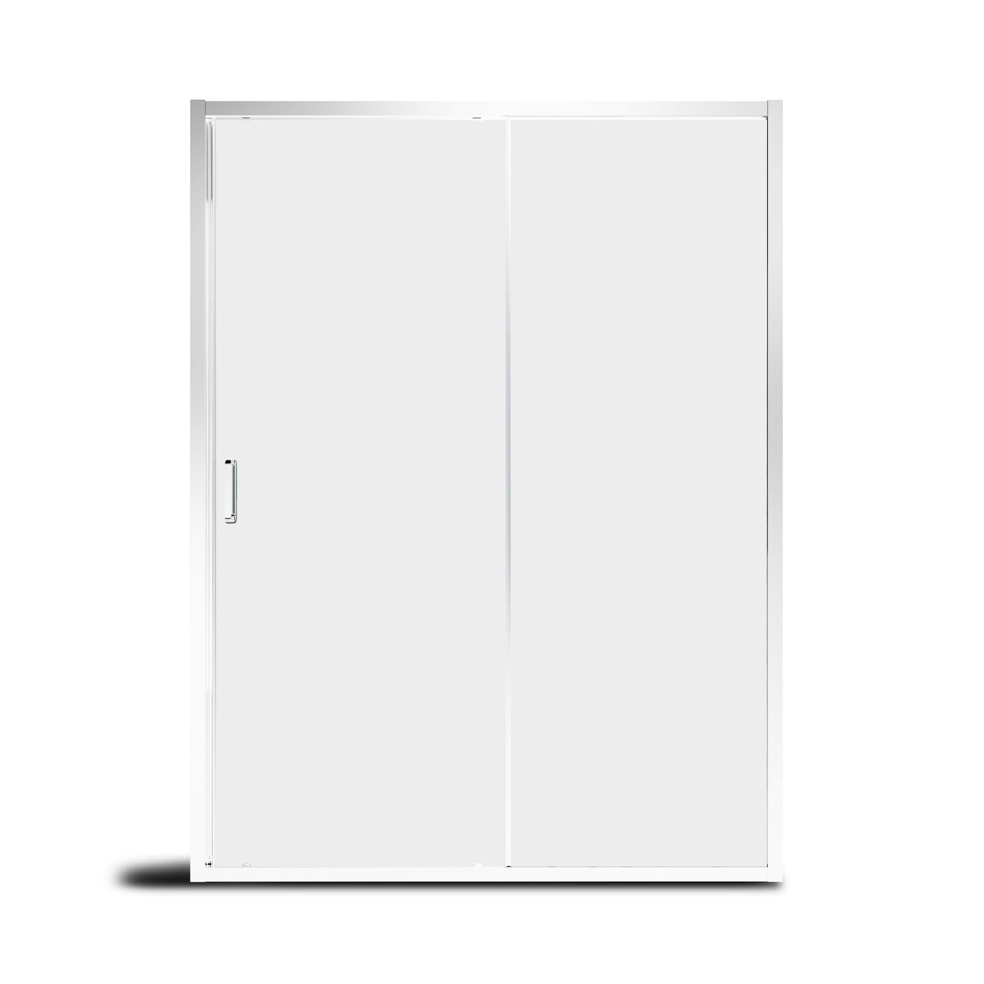 48" x 72" Framed Single Sliding Shower Door in Chrome/Brushed Nickel/M