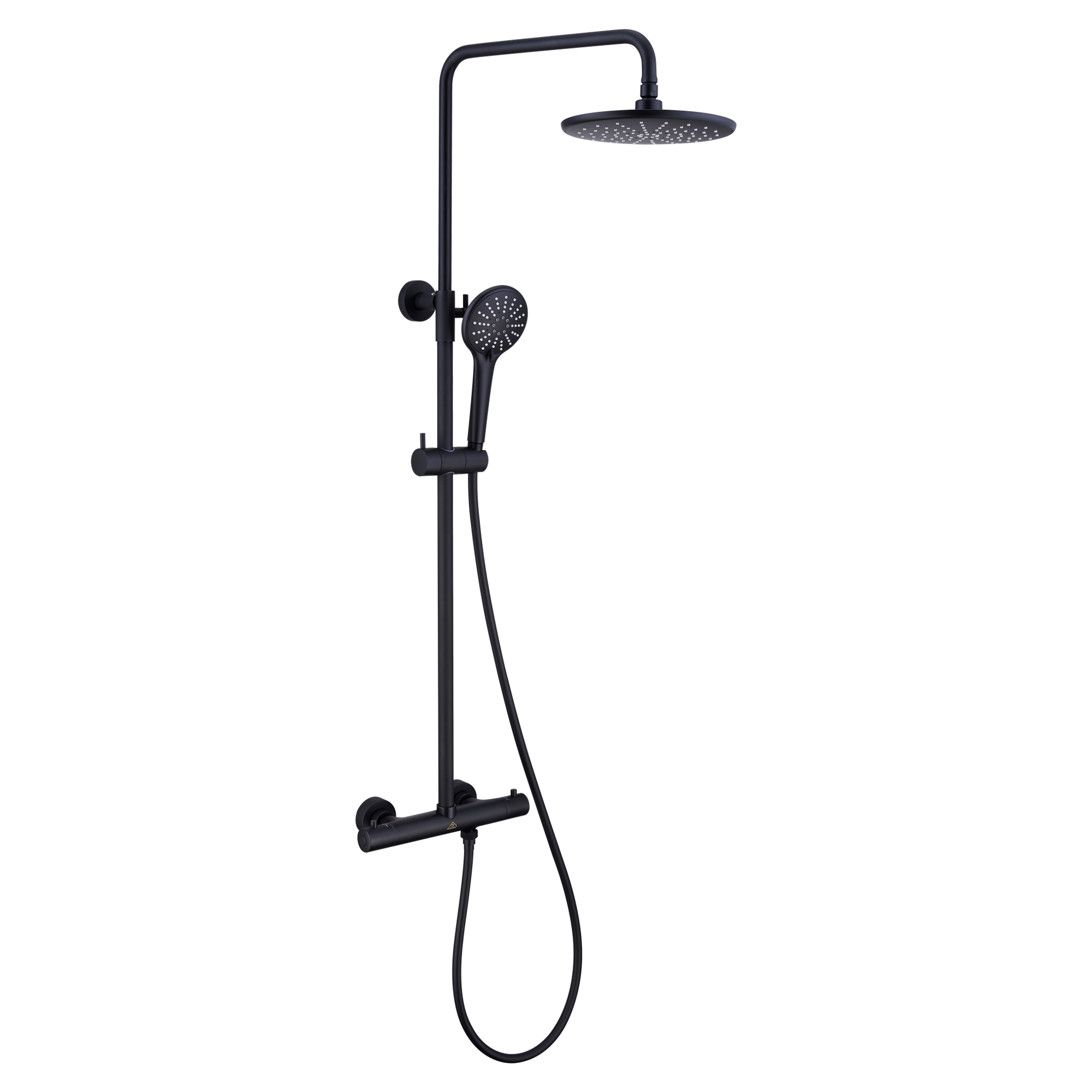 9 in. Thermostatic rain shower faucet  (matte black)-CASAINC