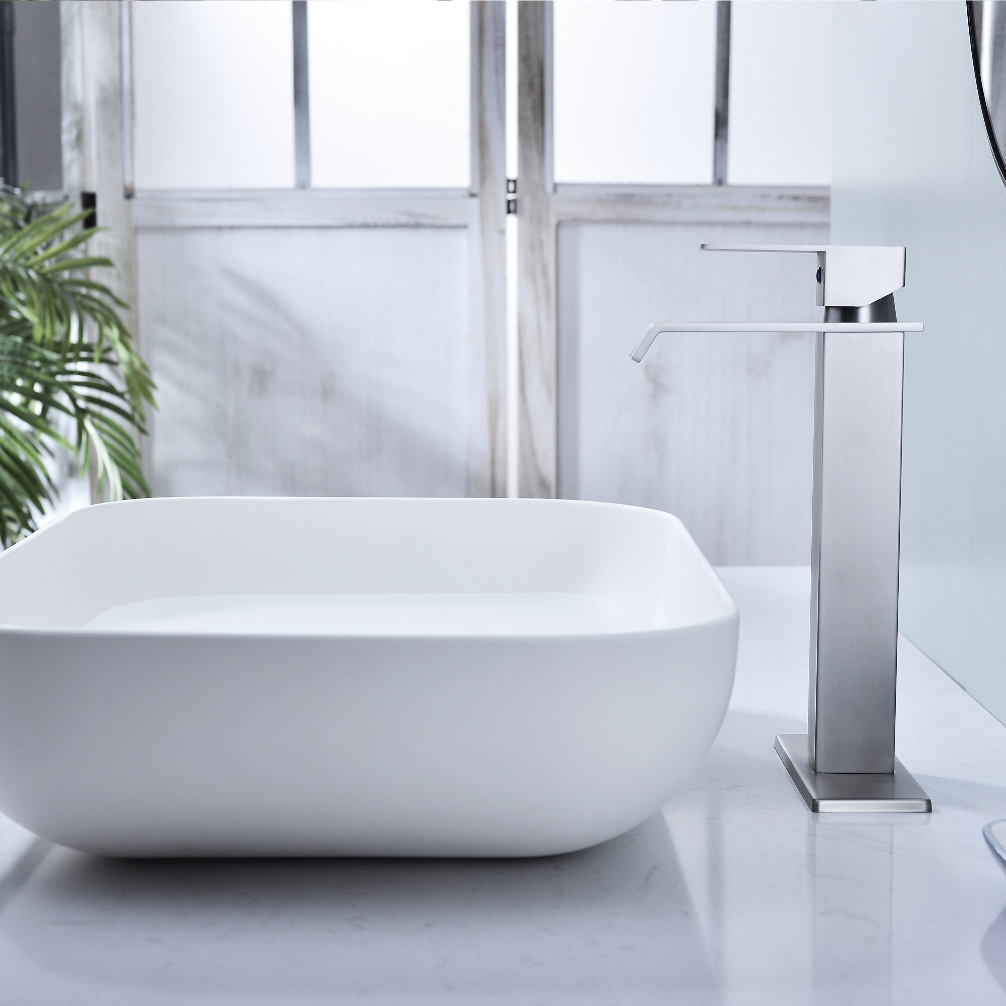 Waterfall Spout Bathroom Faucet,Single Handle Bathroom Vanity Sink Faucet-CASAINC