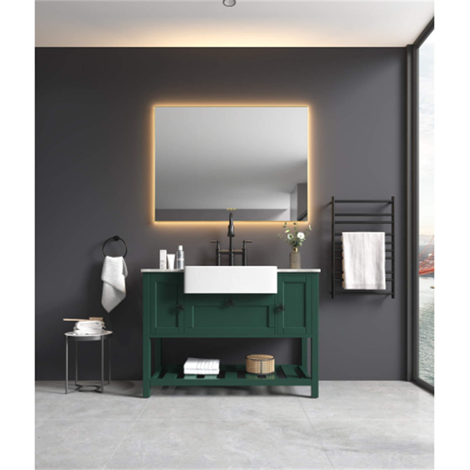 48x36 Inch LED Mirror Bathroom Vanity Mirrors with Lights, Wall Mounted Anti-Fog Memory Large Dimmable Front Light Makeup Mirror