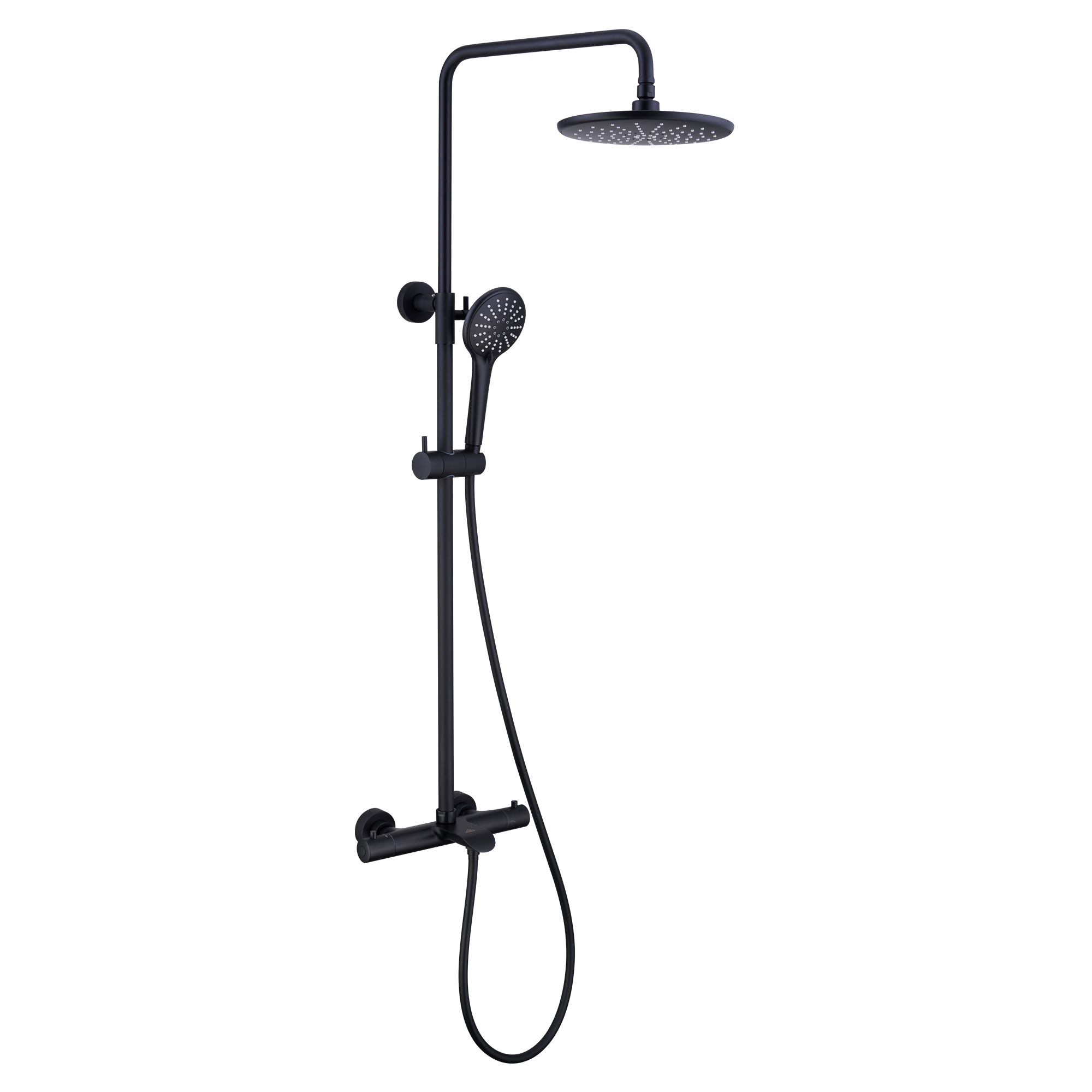 9" Thermostatic rain shower faucet  (matte black)-CASAINC