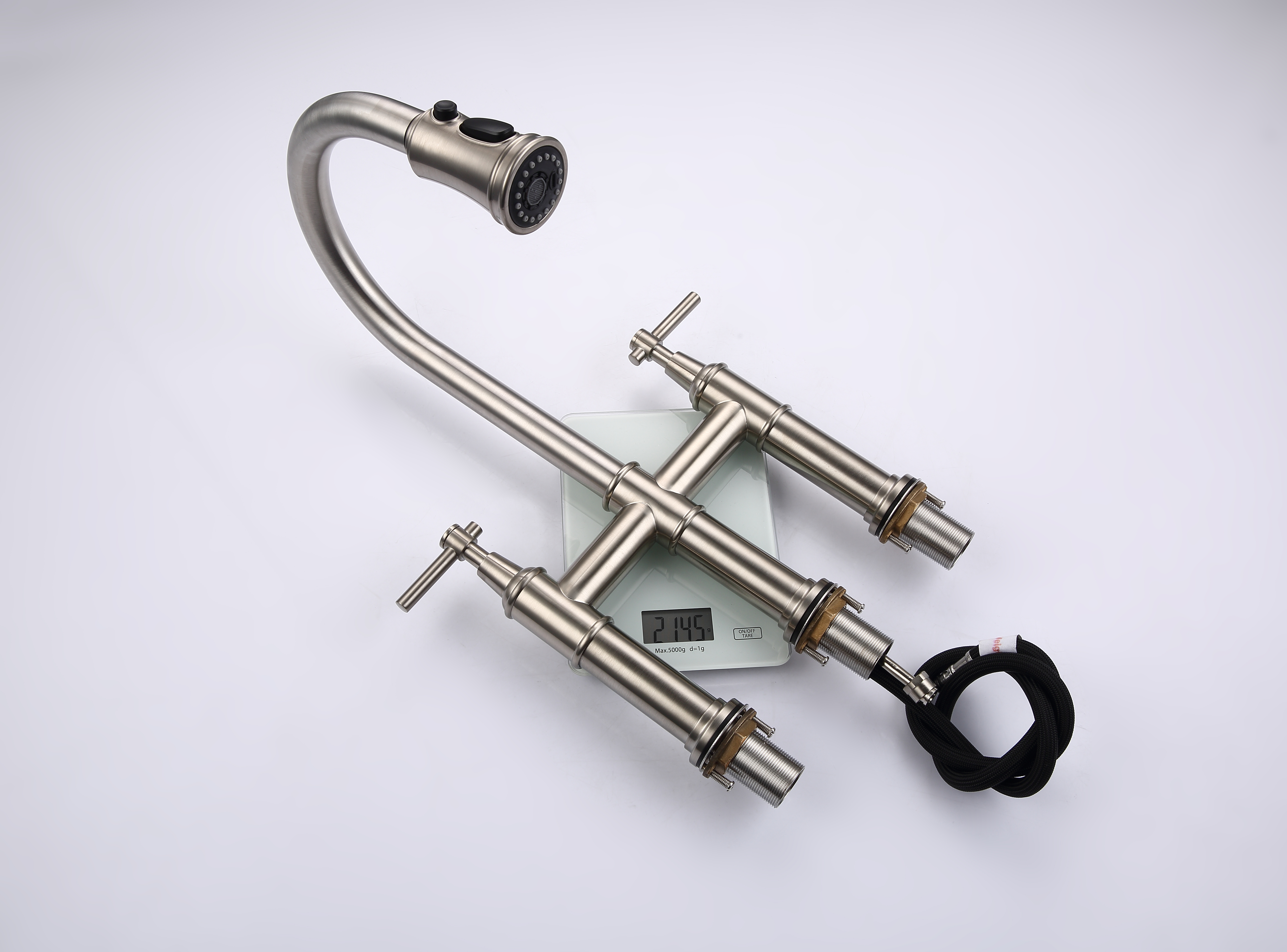 Bridge Kitchen Faucet with Pull-Down Sprayhead in Spot