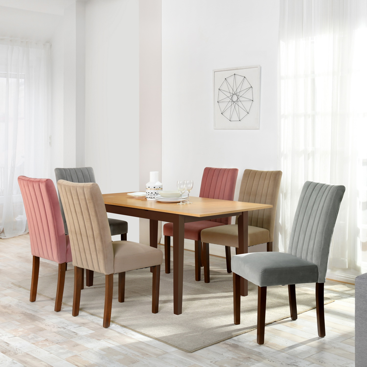 Upholstered Dining Chairs Set of 2 Modern Side Chair Accent Chair for Living Room, Dining Room - TAUPE
