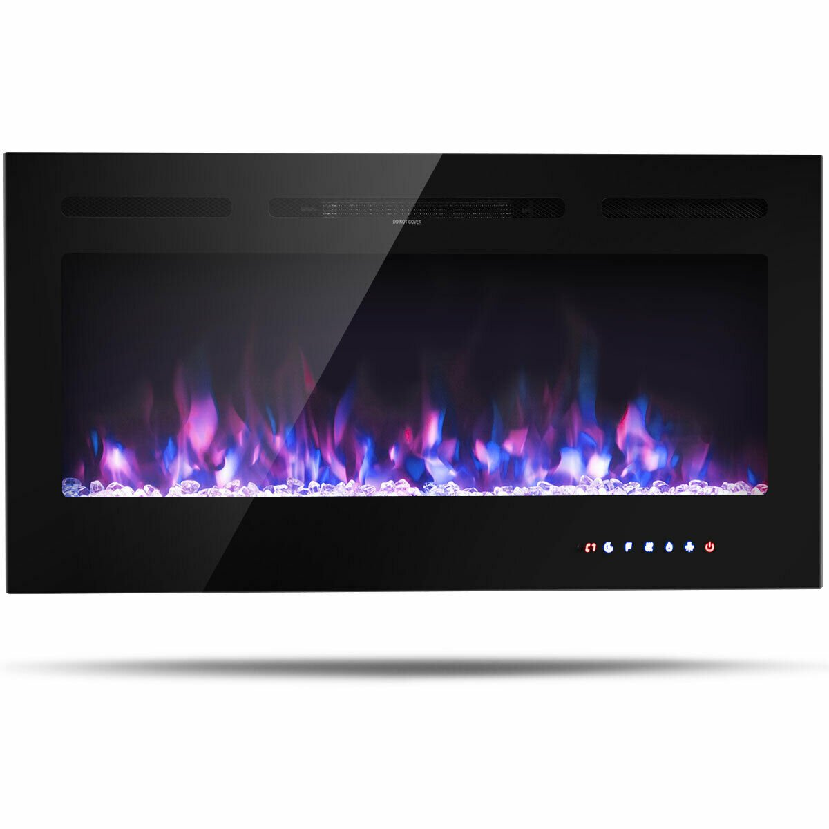 40" Recessed Wall Mounted Electric Fireplace with Multicolor Flame-CASAINC