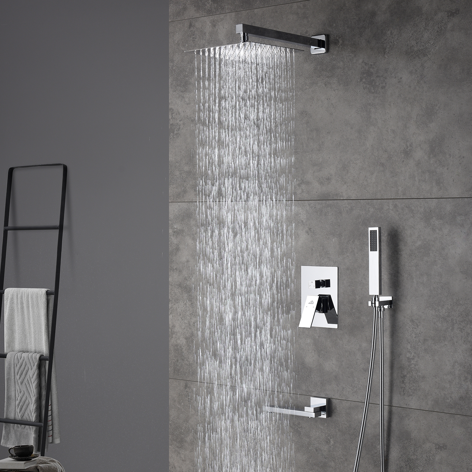 Casainc 3 Function 10" Wall Mounted Dual Shower Heads Shower System In Chrome-CASAINC