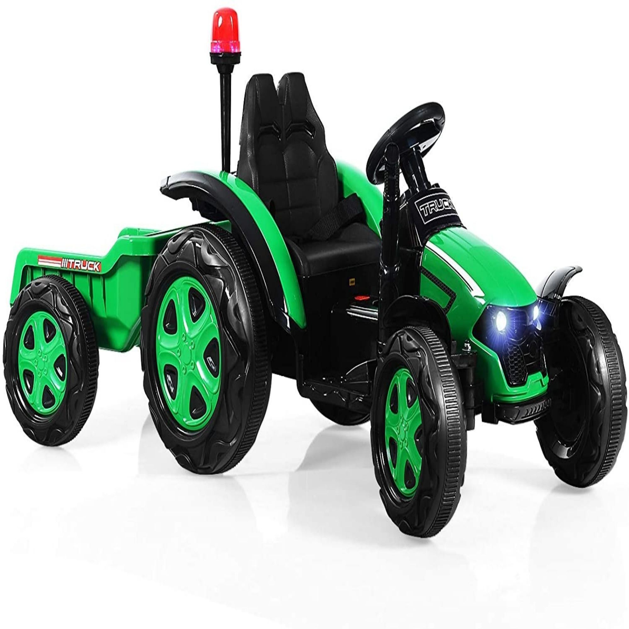 SAFE 12V Kids Ride On Tractor Car Toys with Trailer 3 Speeds Remote Control 