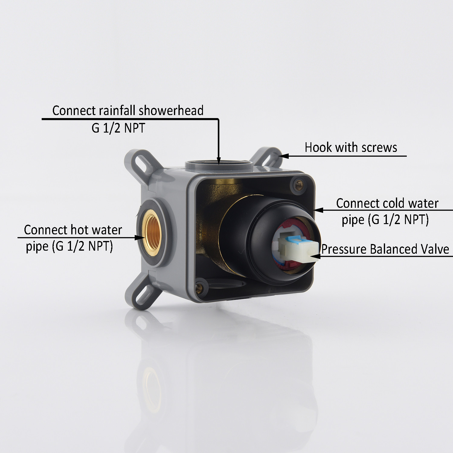 Casainc Round Single Functions Wall Mount Black Shower Faucet-CASAINC