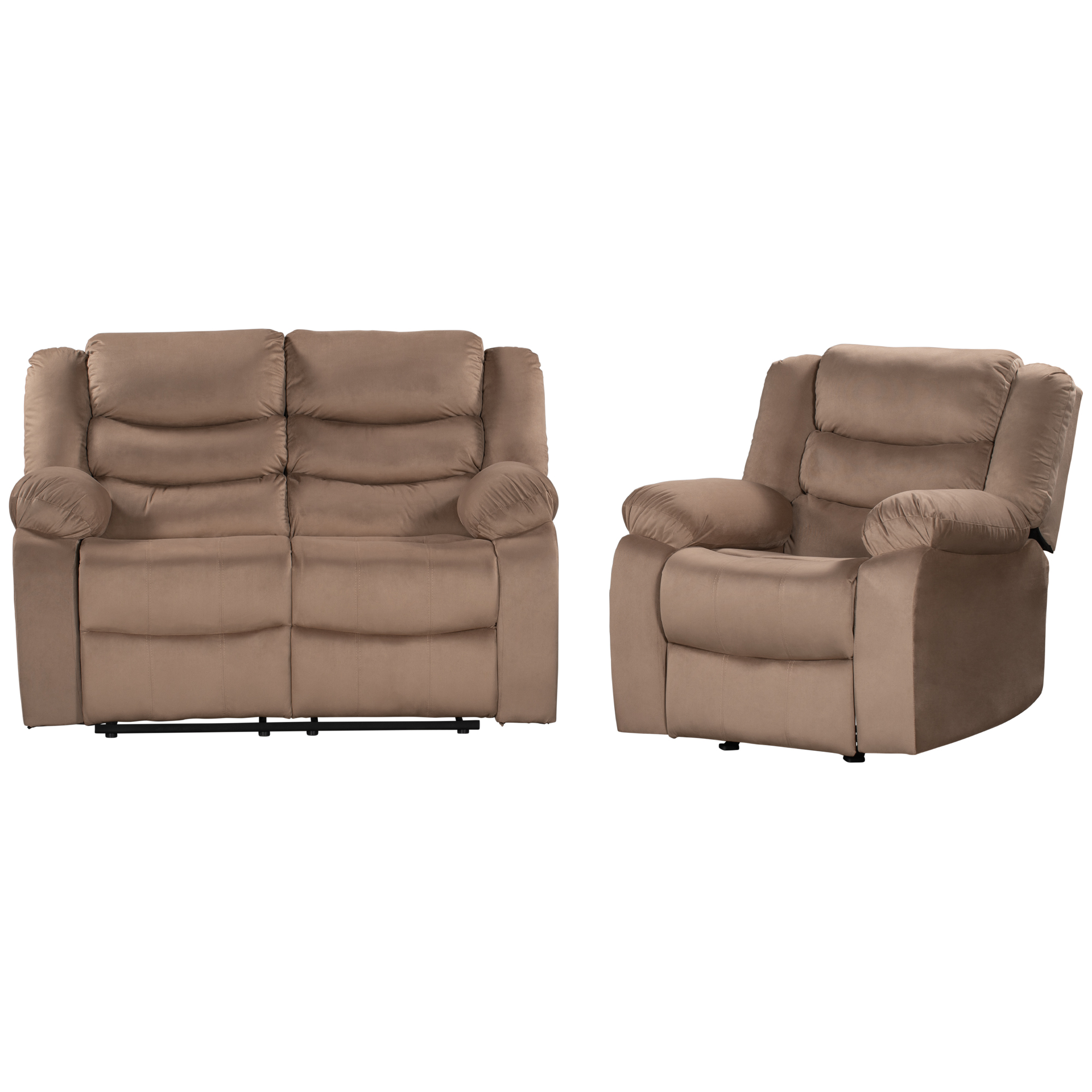Orisfur. Home Theater Seating Manual Recliner, Velvet Upholstered Reclining Sofa Set for Living Room (1+2 Seat）-CASAINC
