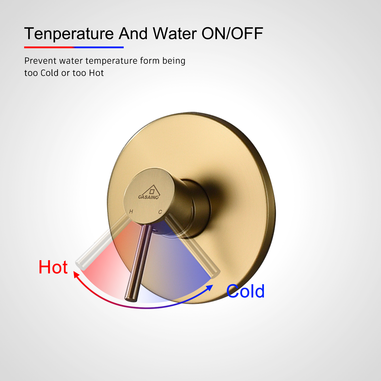 Casainc Round Single Functions Wall Mount Black Shower Faucet