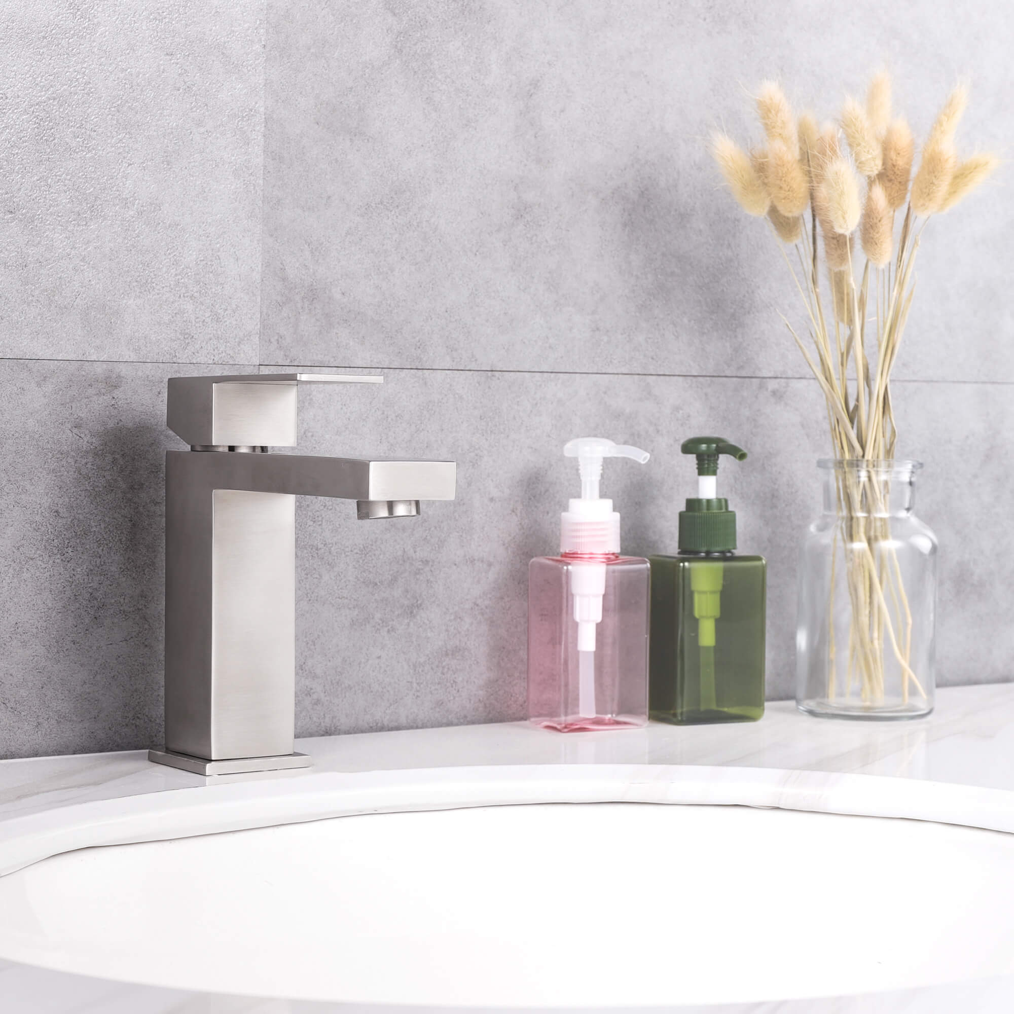 Casainc Brushed Nickel 1-Handle Residential Freestanding Sink Faucet