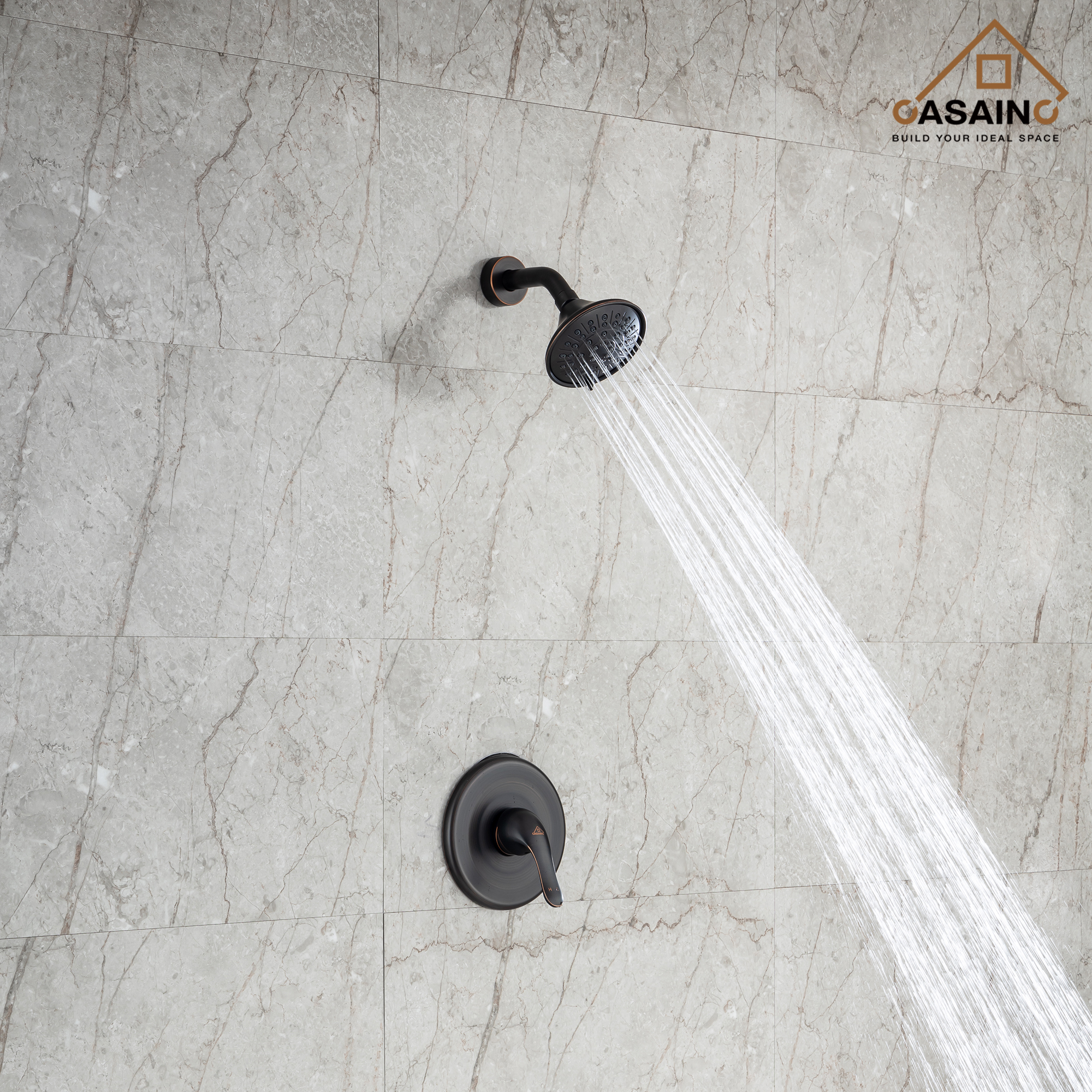 4.84inch Round Shower trim kit with pressure balanced valve-CASAINC