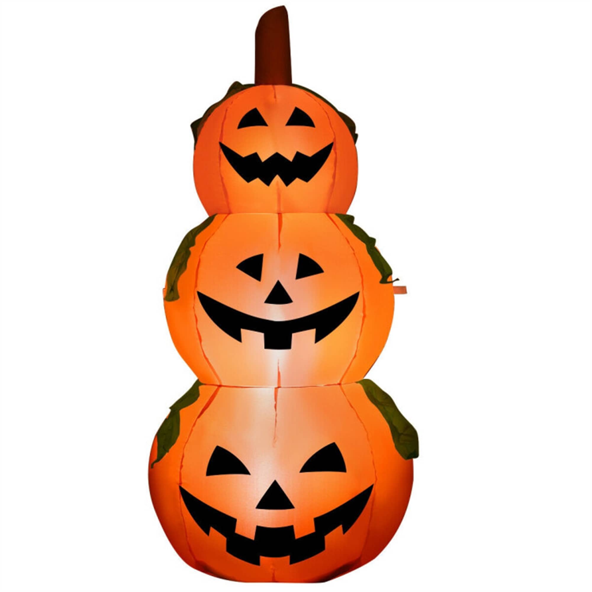 CASAINC 5 Ft Halloween Inflatable 3-Pumpkin Stack Ghost