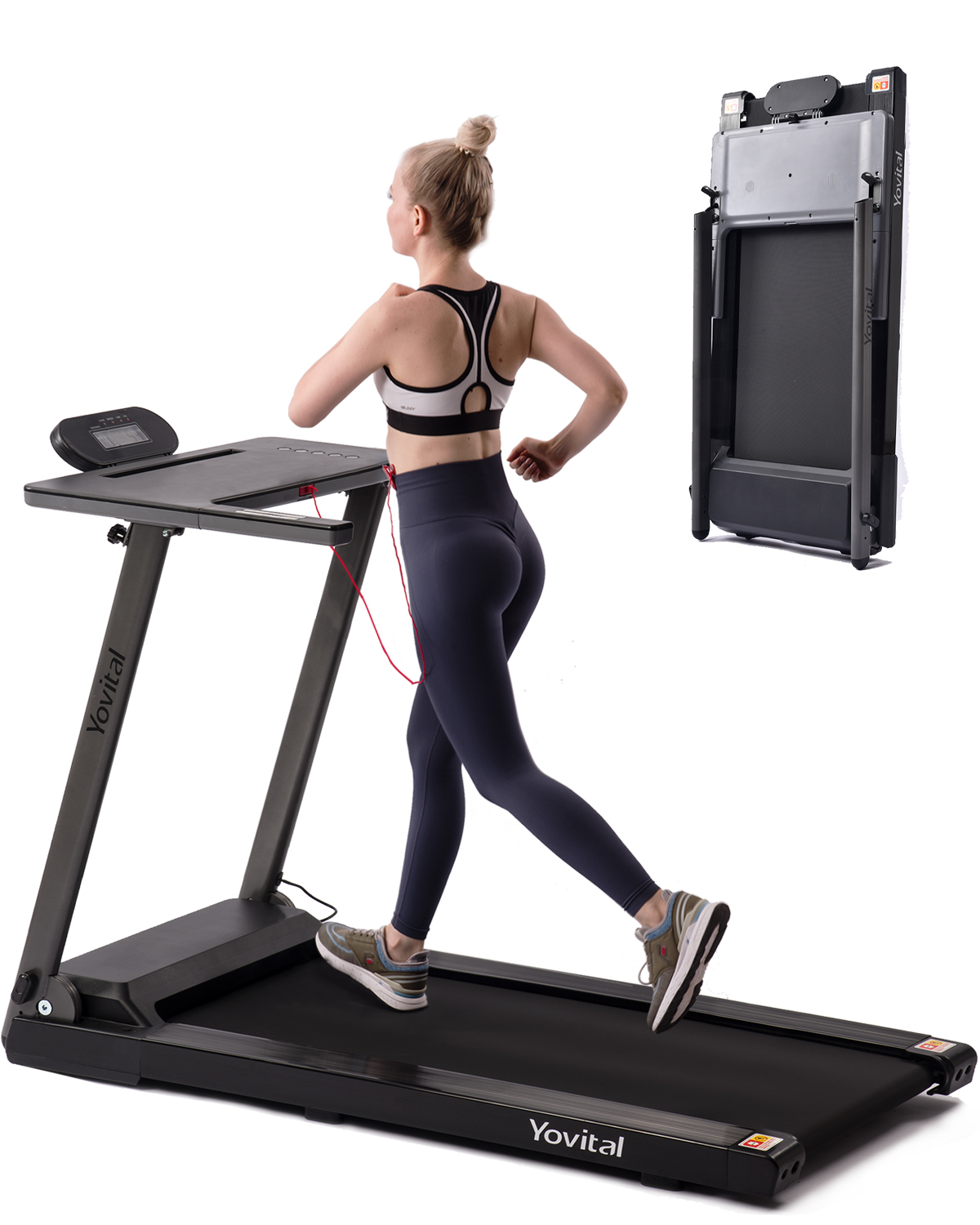 Electric Treadmill Exercise Machine & Home Quiet Running Walking Heavy Duty Treadmill Jogging Fitness Folding Equipment Folding Under Desk Treadmills for Home 