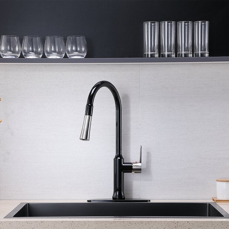Pull Down Single Handle Kitchen Faucet with Accessories