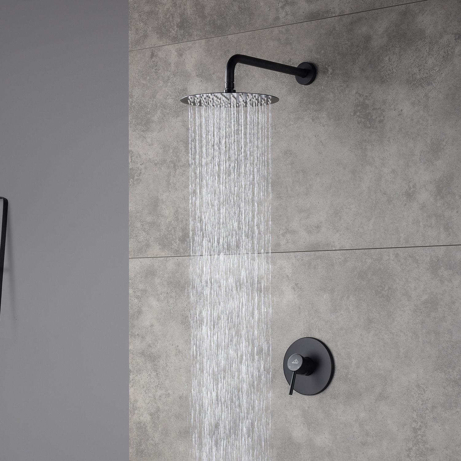 Casainc Round Single Functions Wall Mount Black Shower Faucet-CASAINC