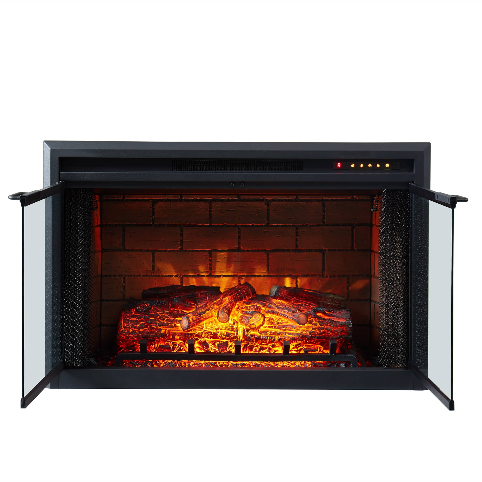 CASAINC 35 in. Built-in Ventless Electric Fireplace Insert with Glass Door and Mesh Screen