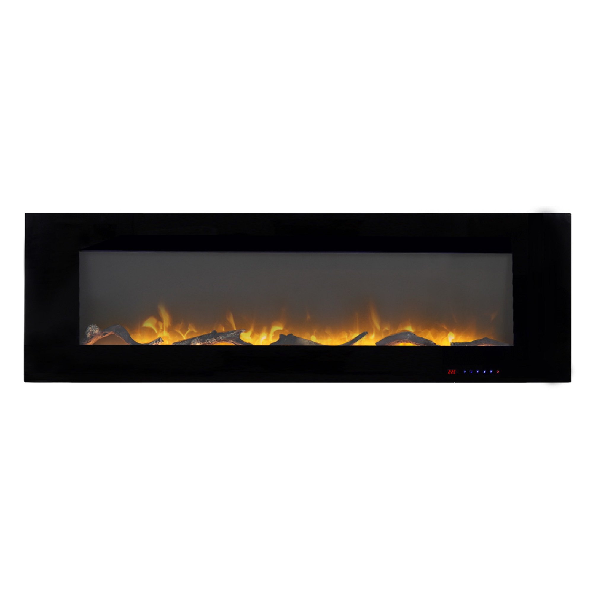 Wall Mounted Electric Fireplace in Black-CASAINC