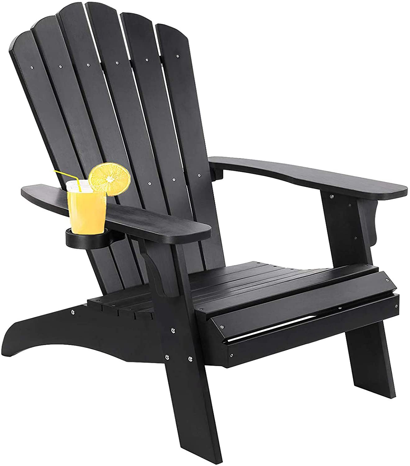 Polystyrene Adirondack Chair - Black-CASAINC