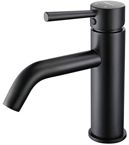 Casainc Matte Black 7.28-in 1-Handle Single Hole Watersense Labelled Bathroom Sink Faucet