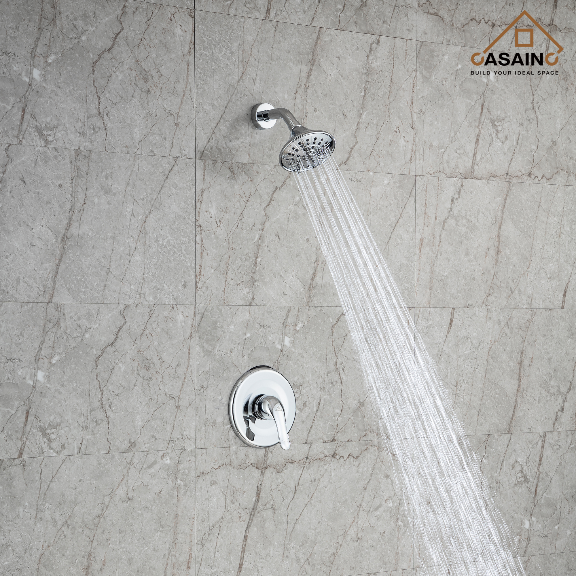 4.84inch Round Shower trim kit with pressure balanced valve-CASAINC