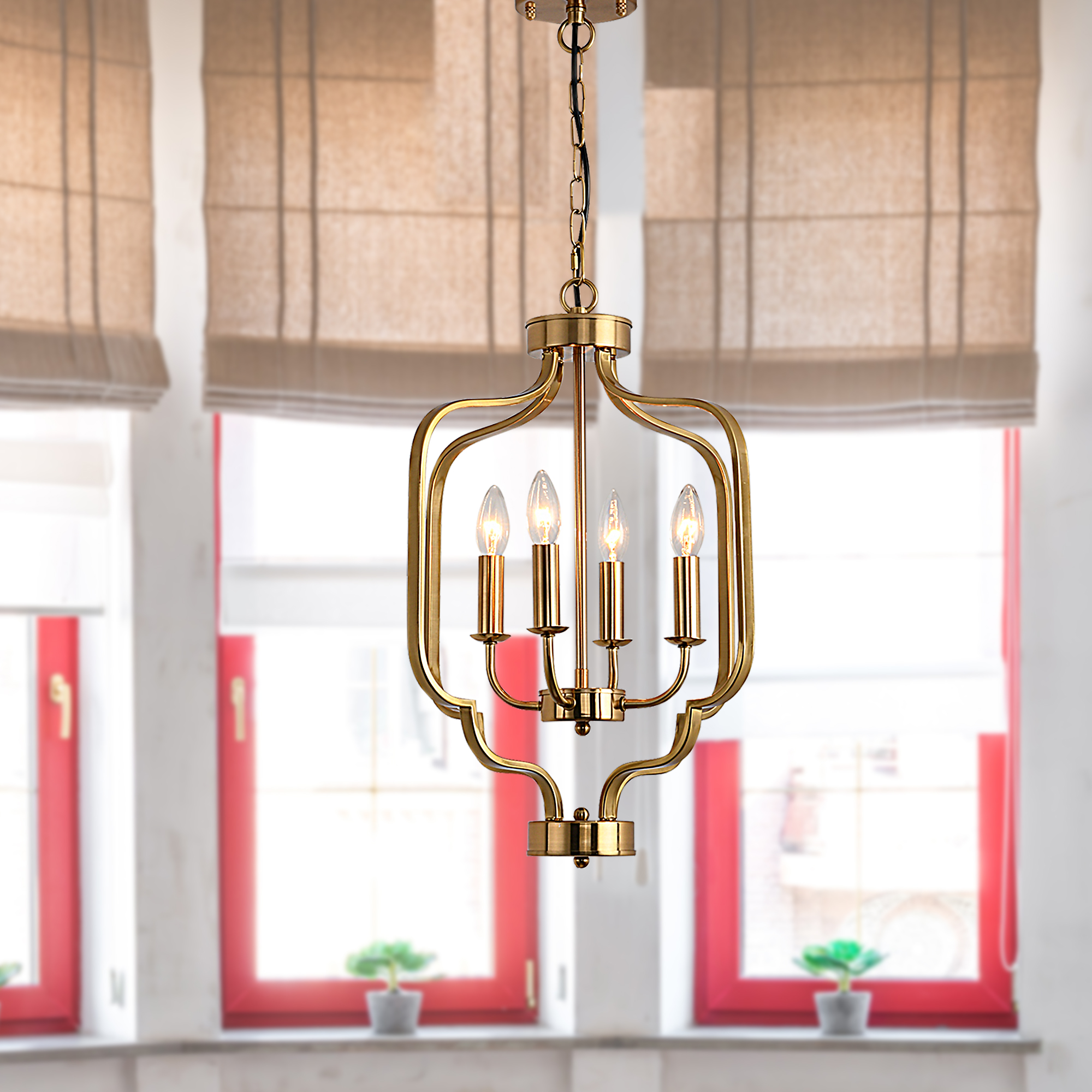 Electroplated gold chandelier iron gold-CASAINC