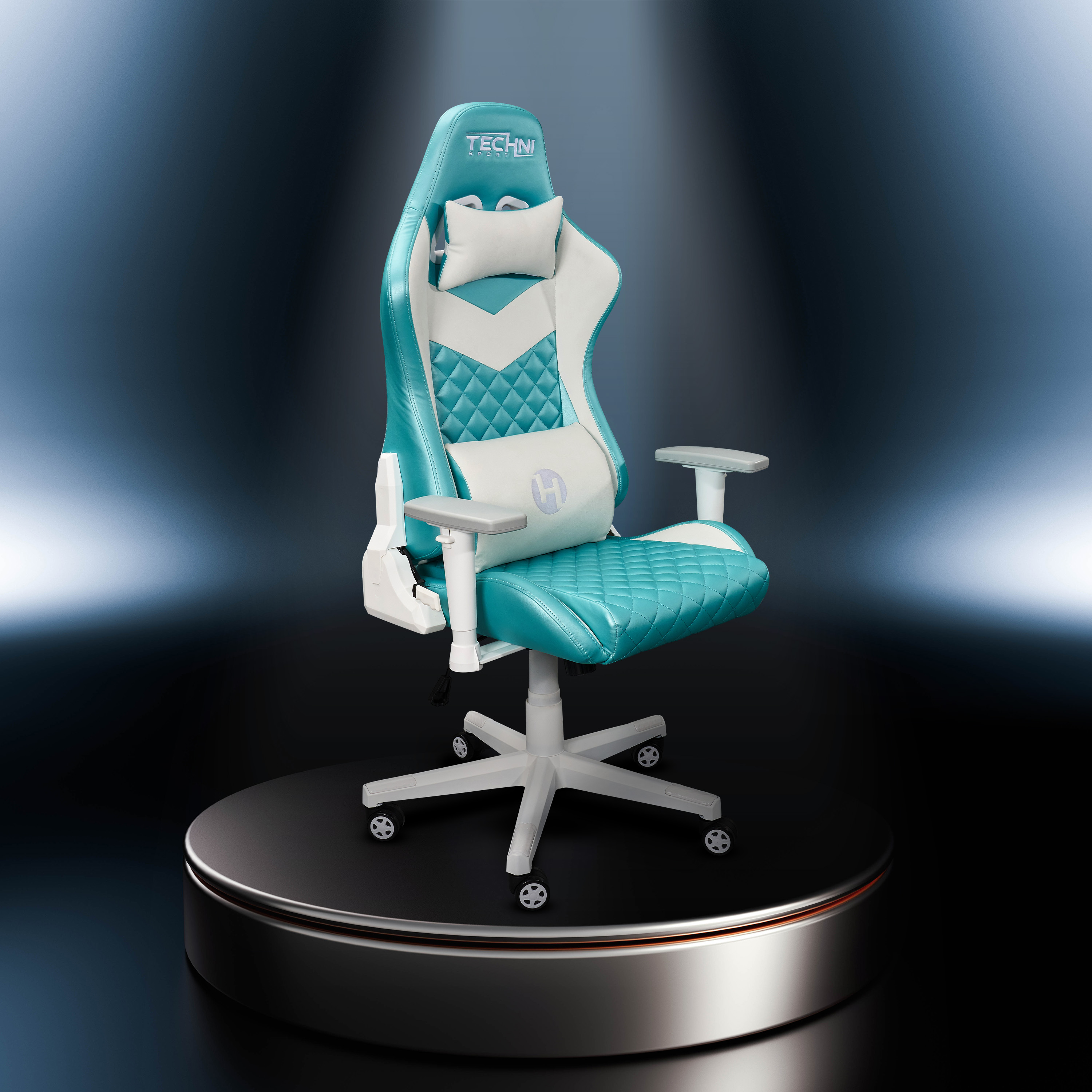 Techni Sport High Back Ergonomic Gaming Chair - Aqua-CASAINC