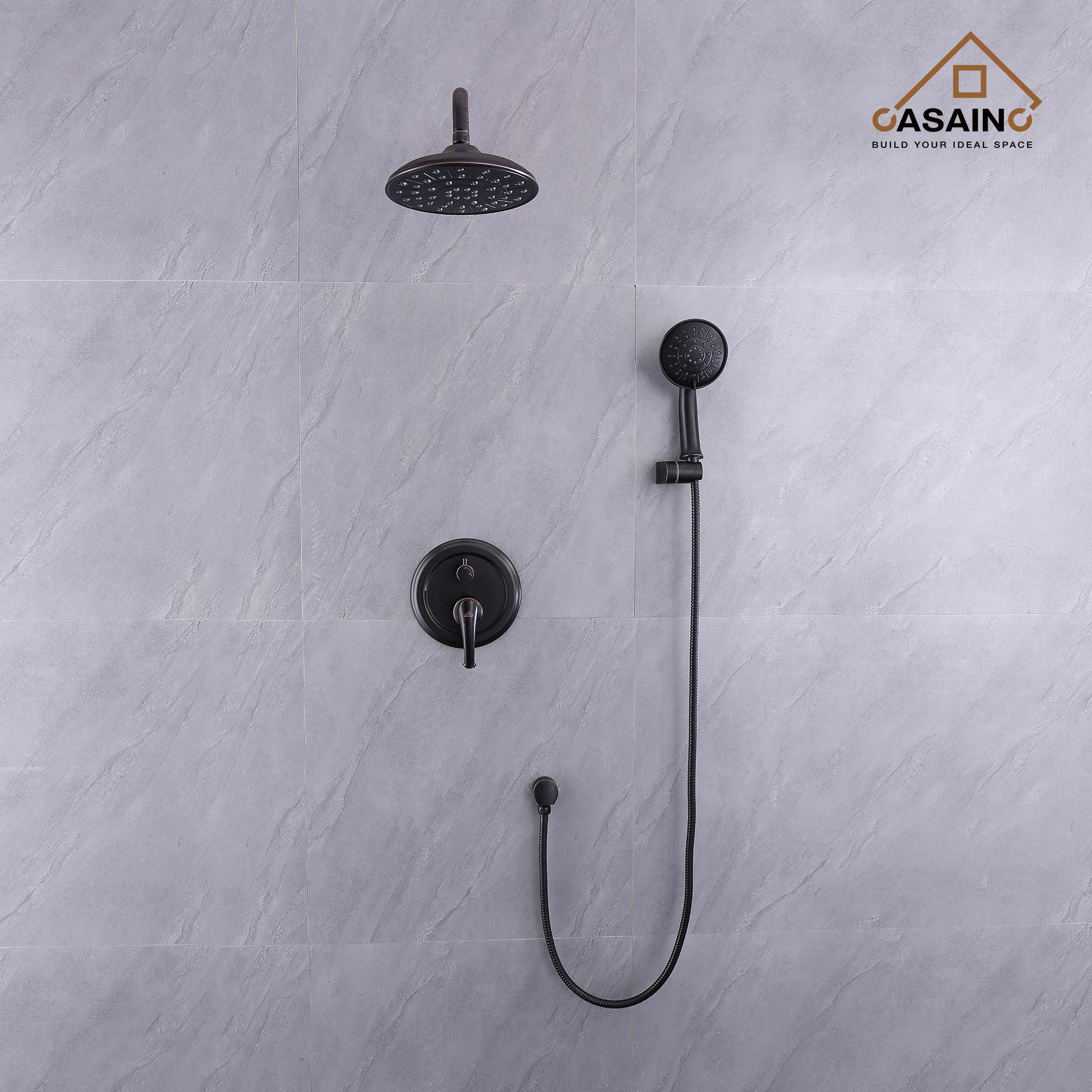 8.3inch Wall-mounted rain shower faucet with pressure balanced valve-CASAINC