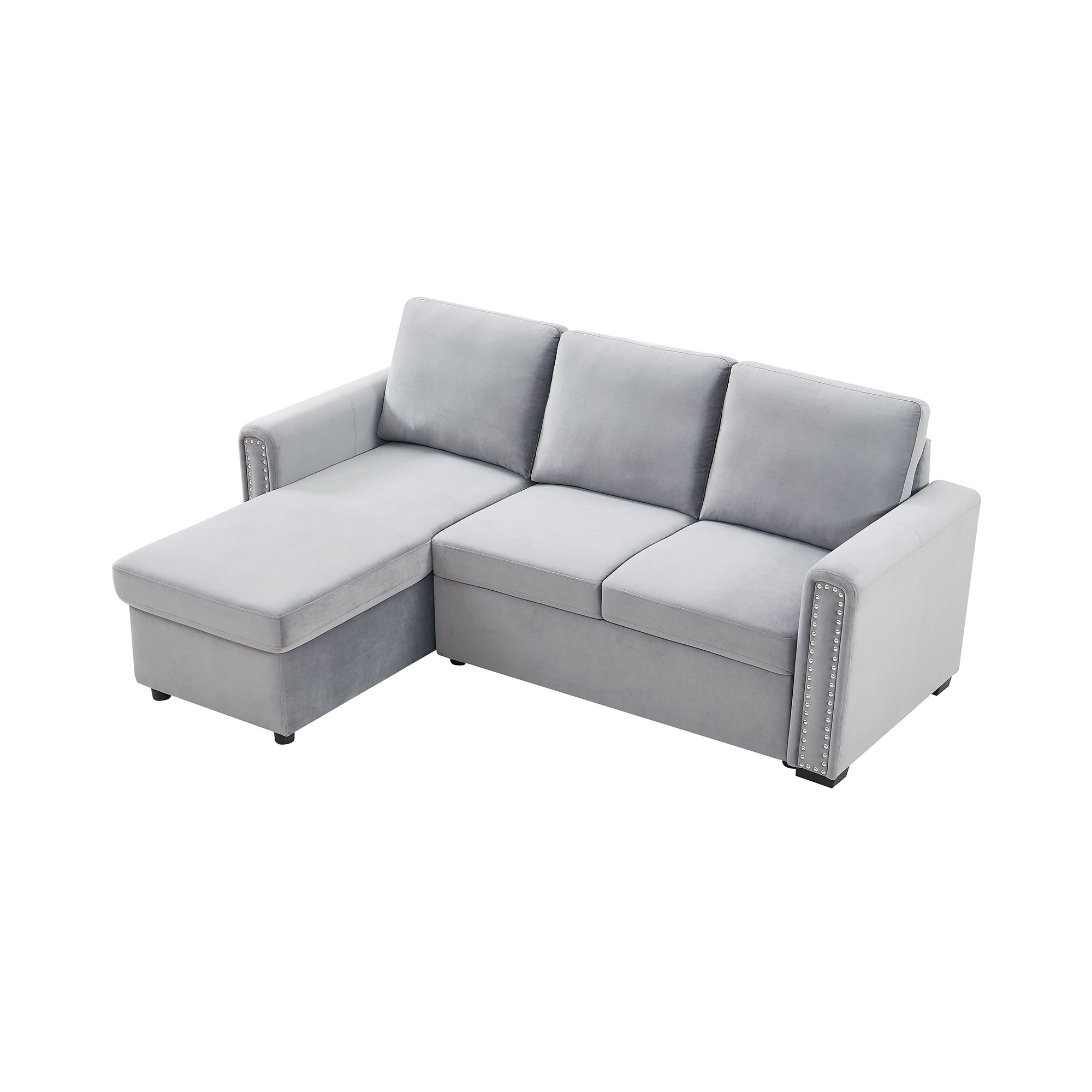 83" Convertible 3-Seater L-Shape Corner Sectional Sofa Couch with Storage-CASAINC