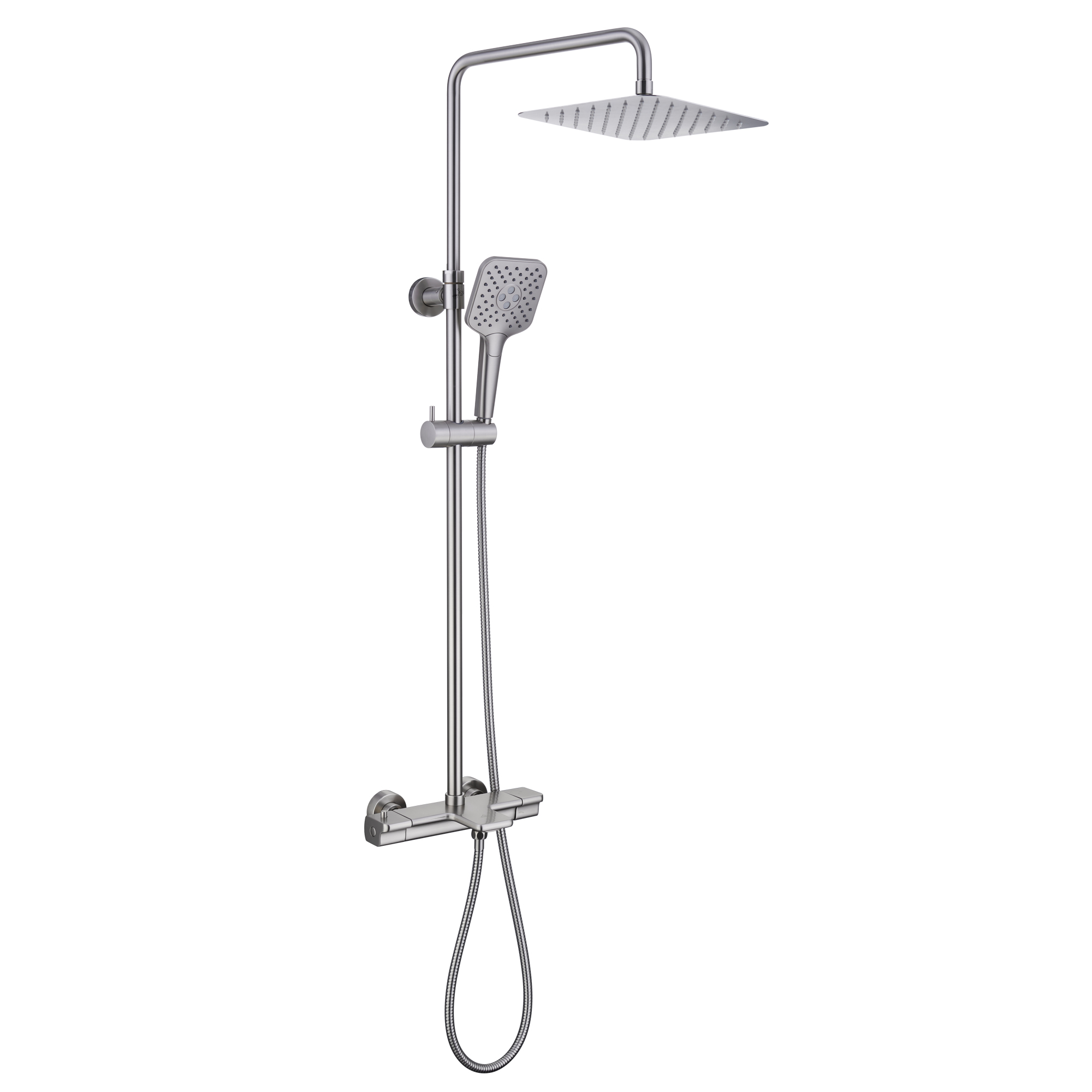 9.8"*9.8" Thermostatic rain shower faucet  in brushed nickel-CASAINC