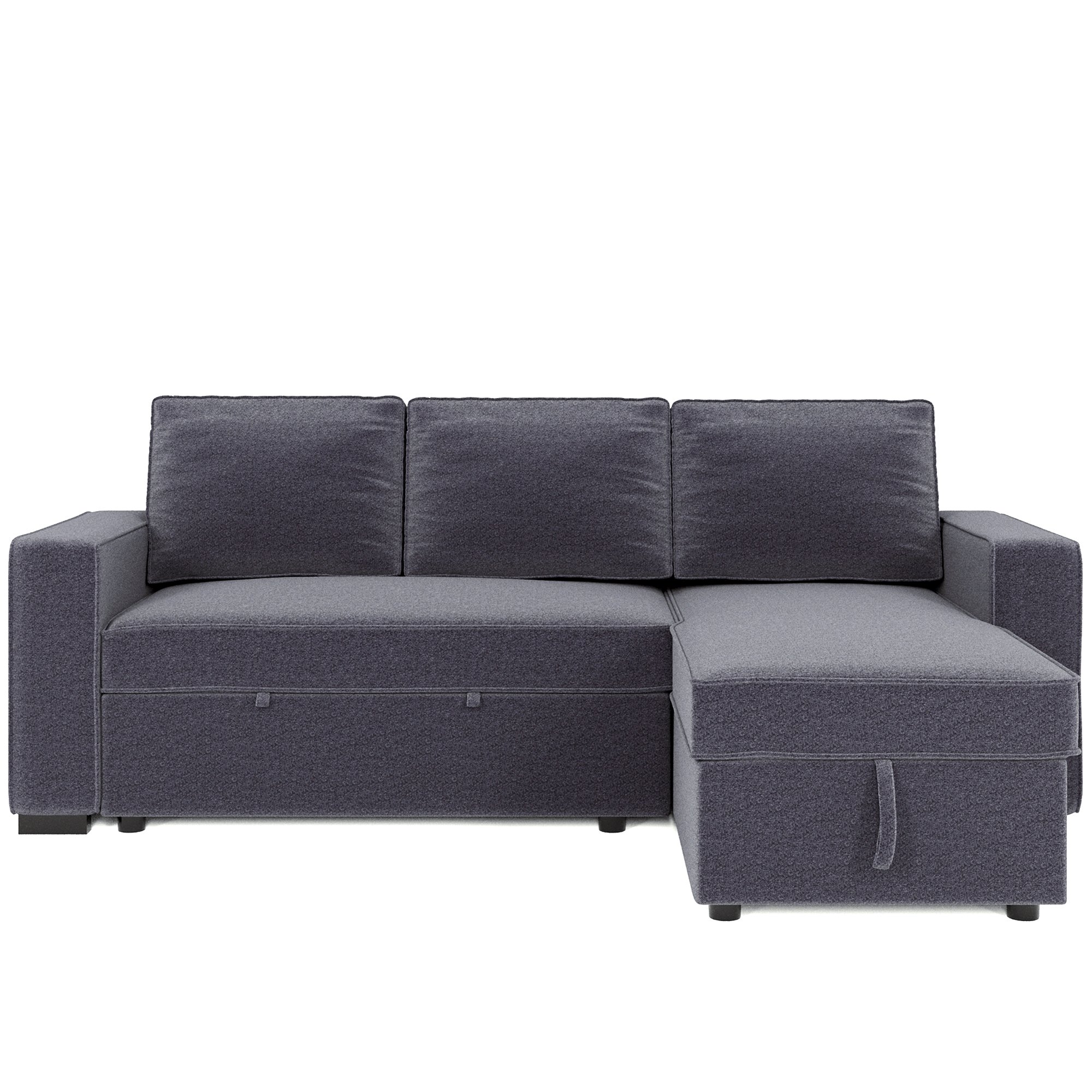 91.5" Reversible Pull out Sleeper Sectional Storage Sofa Bed,Corner sofa-bed with Storage Chaise Left/Right Handed Chaise-CASAINC