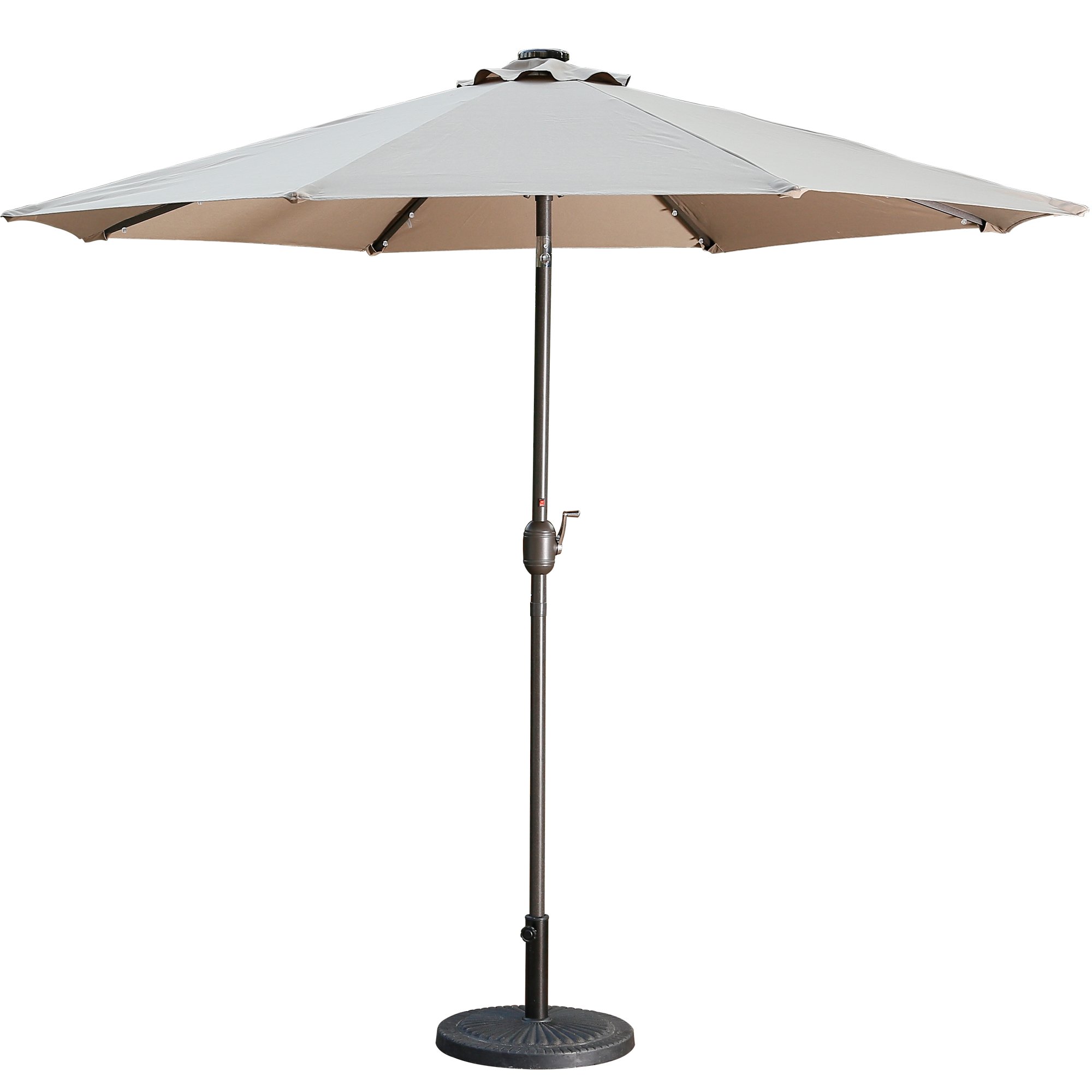 Casainc Outdoor Patio 9 ft. Aluminum Tilt Half Beach Umbrella in Sand Without Base-CASAINC