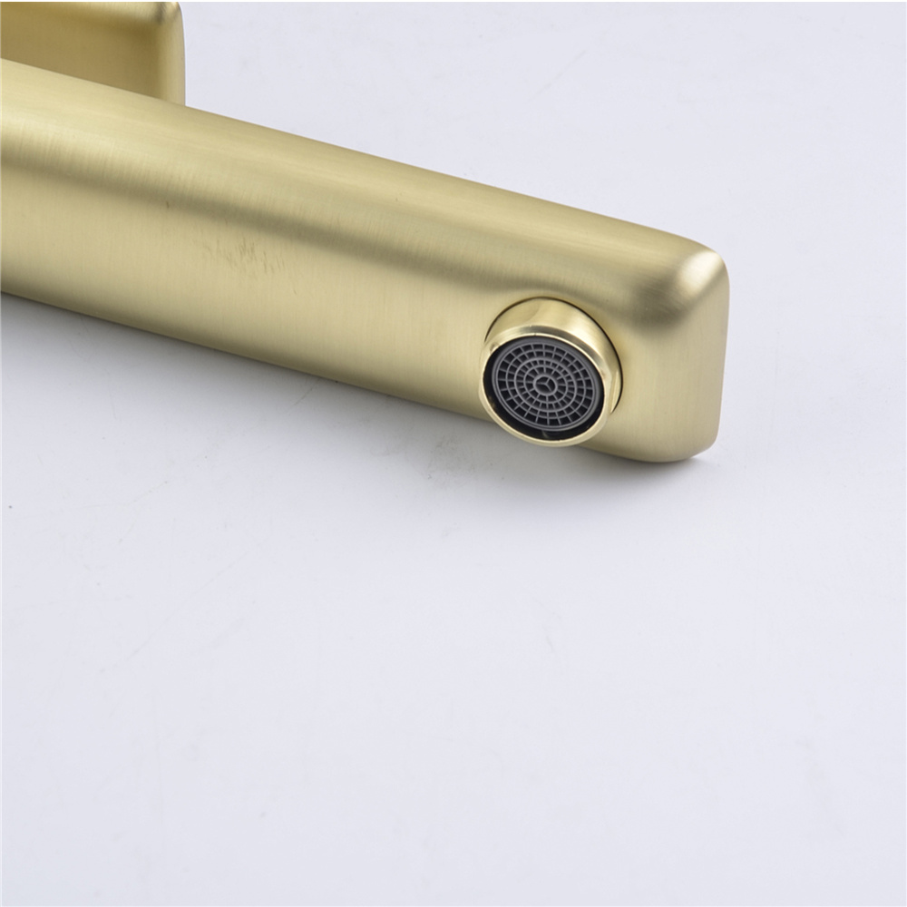 Casainc Single-Handle Bathroom Sink Faucet in Brushed Gold with Water Supply Lines-CASAINC