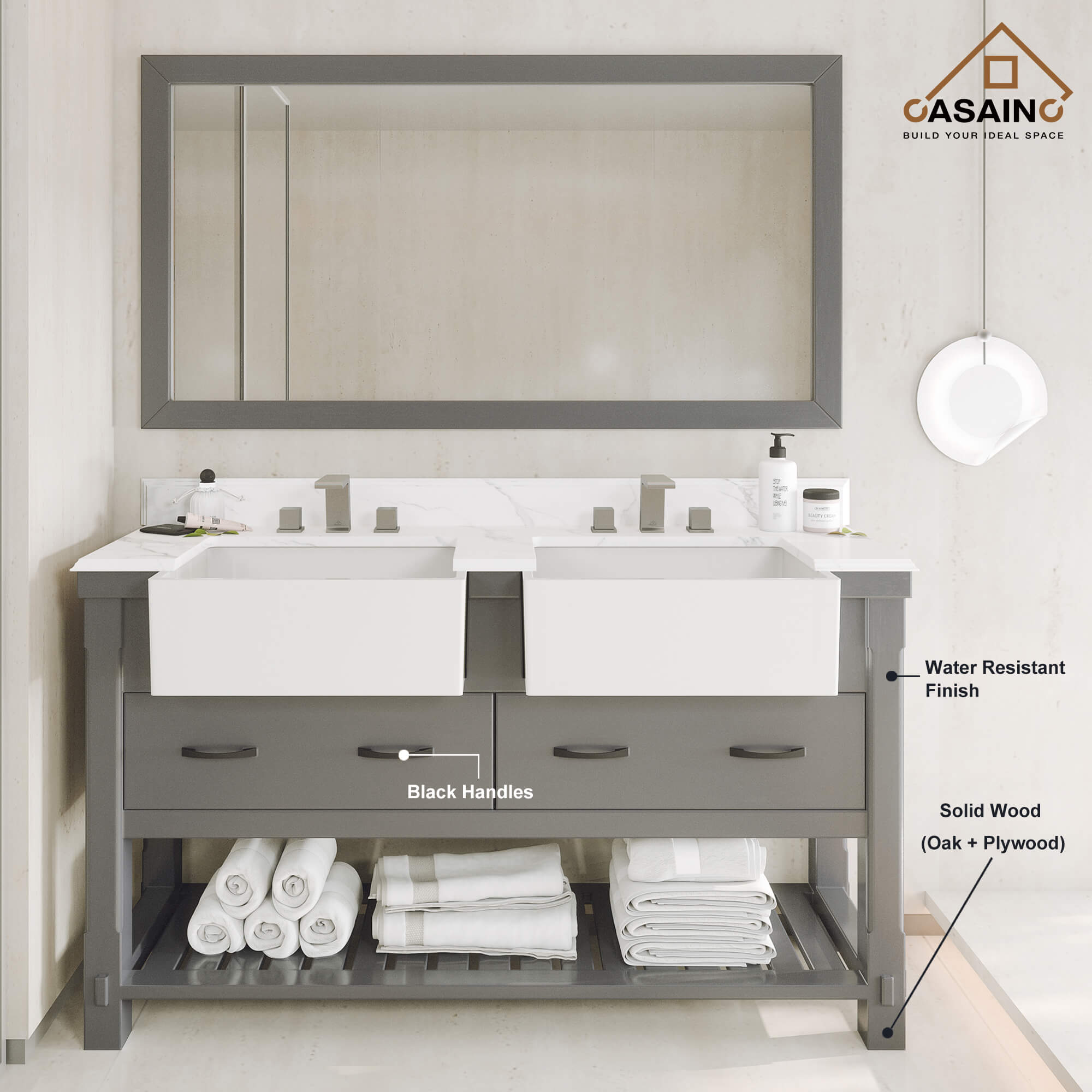 Gray sink vanity top