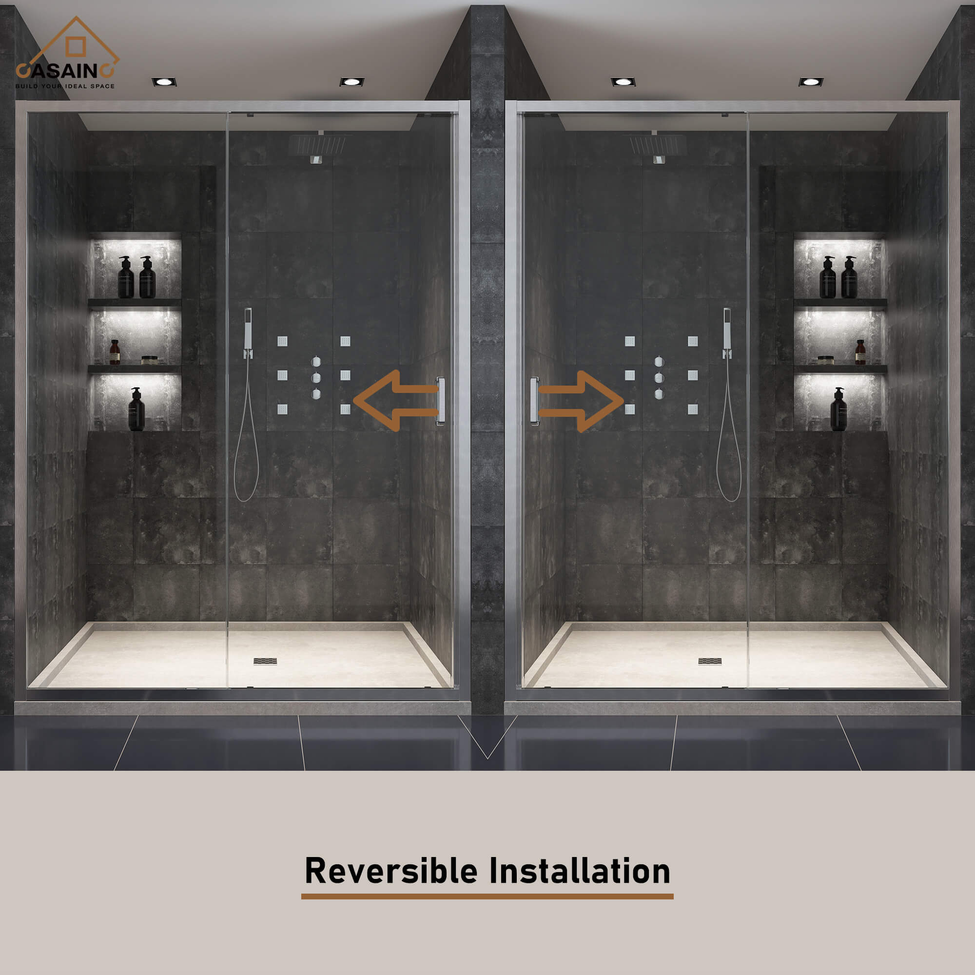 60" x 72" Framed Single Sliding Shower Door in Chrome/Brushed Nickel/M