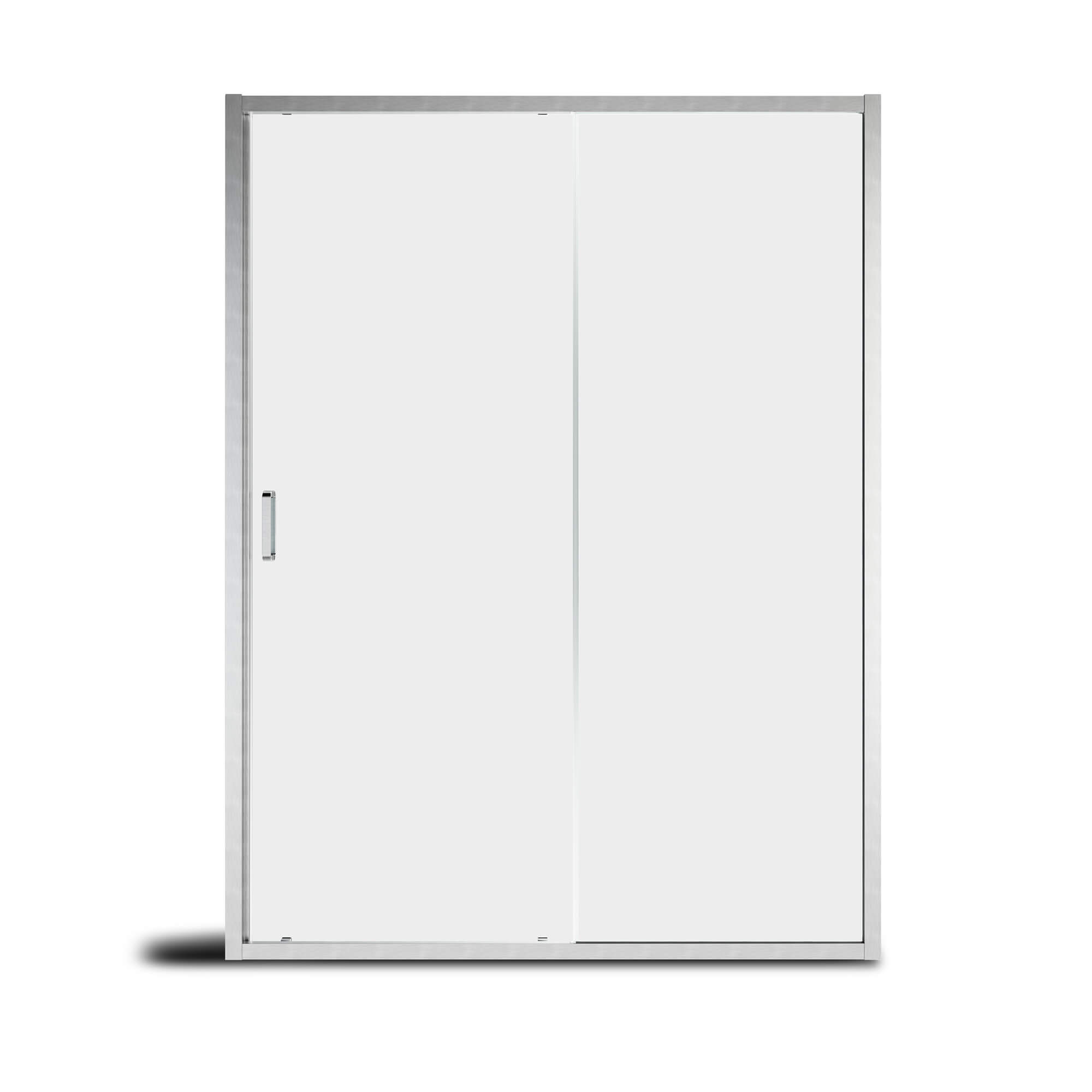 60" x 72" Framed Single Sliding Shower Door in Chrome/Brushed Nickel/M