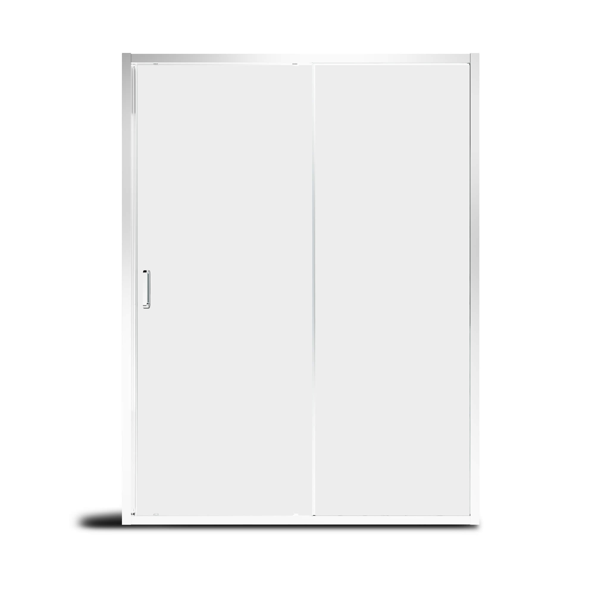 60" x 72" Framed Single Sliding Shower Door in Chrome/Brushed Nickel/M