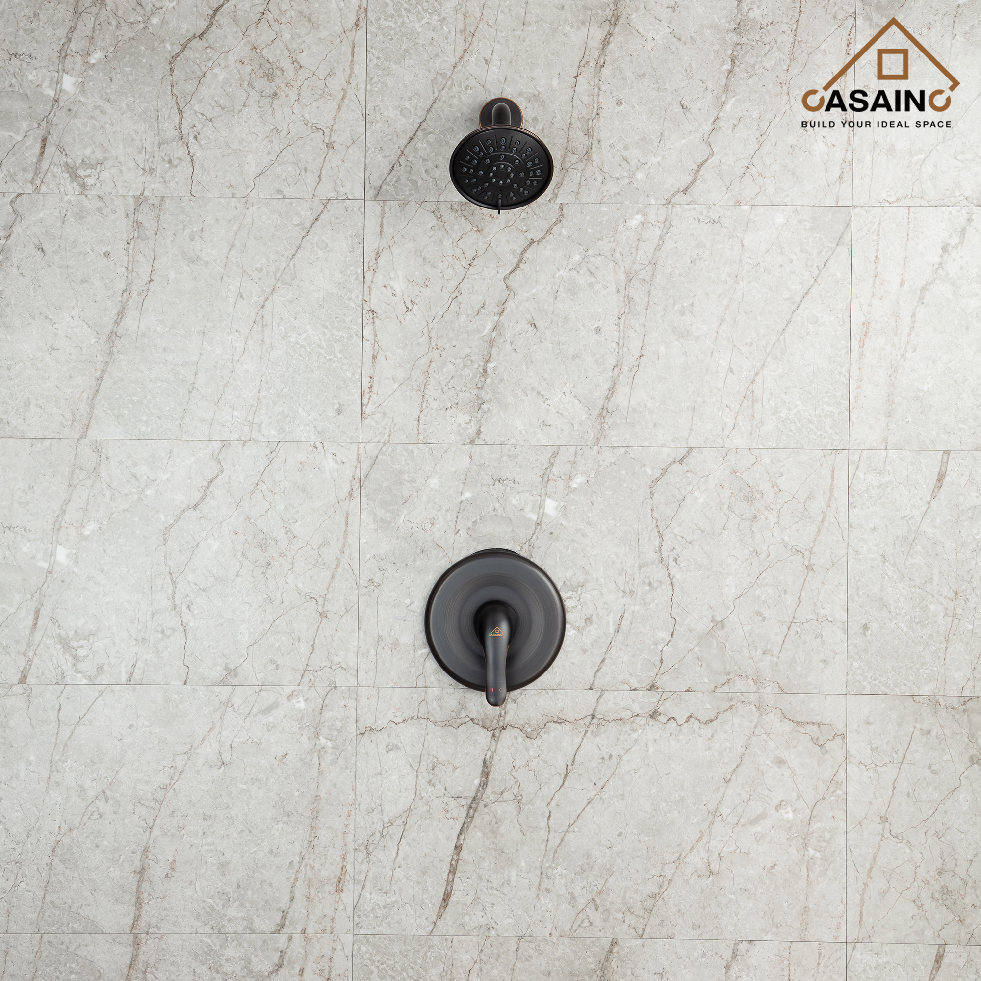 4.84inch Round Shower trim kit with pressure balanced valve-CASAINC