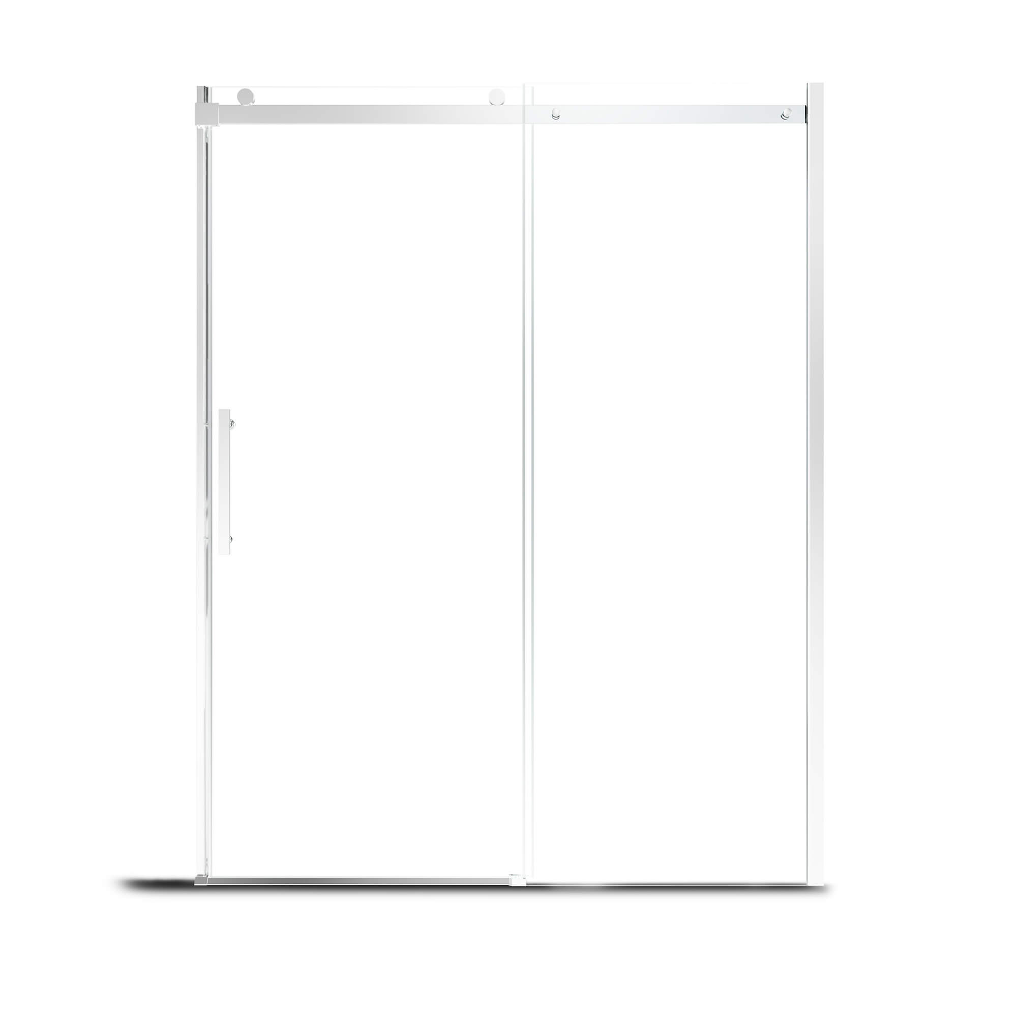 60"x76" Frameless Single Sliding Shower Door in Chrome/Brushed Nickel/