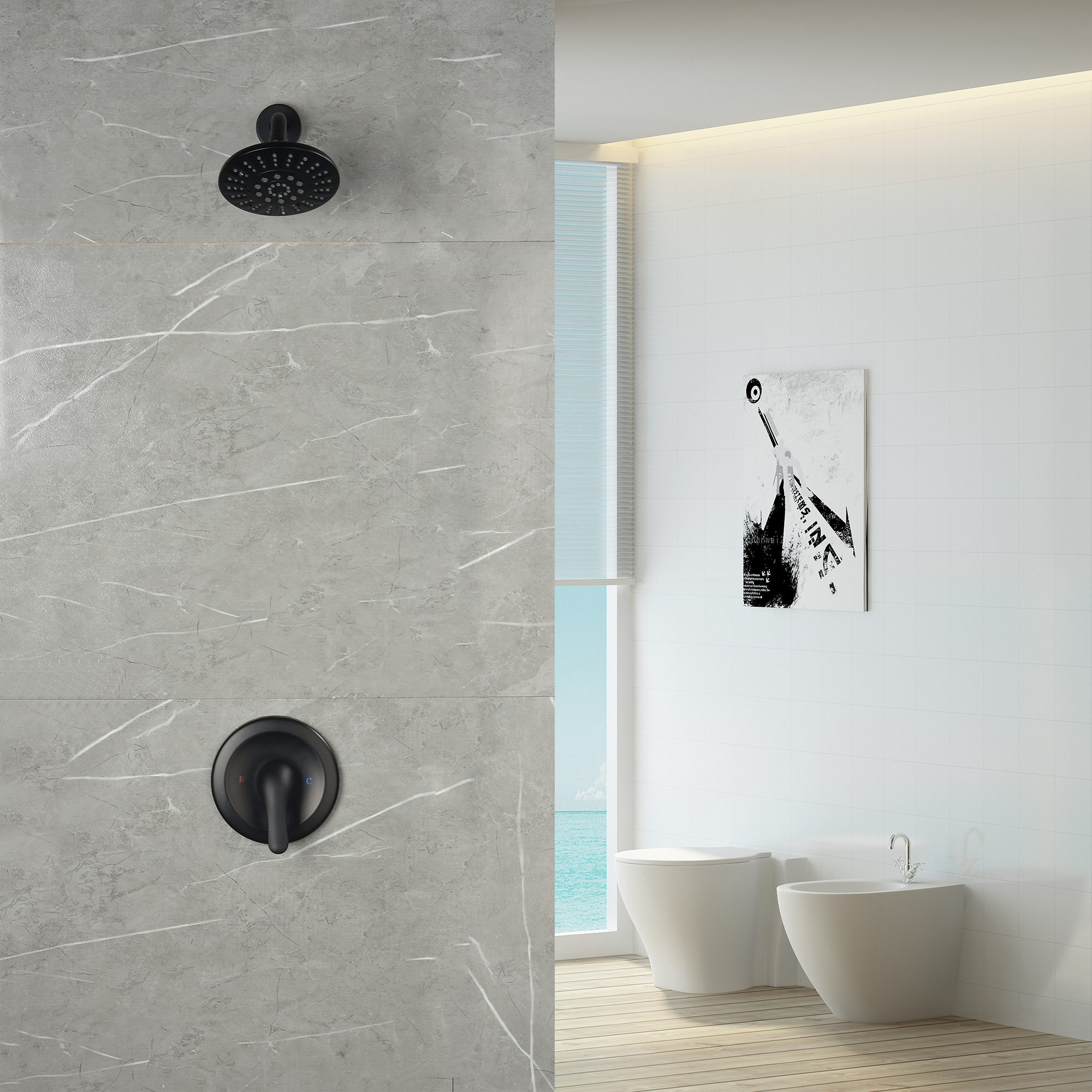 Pressure-Balanced Complete Shower System with Rough-in Valve-CASAINC
