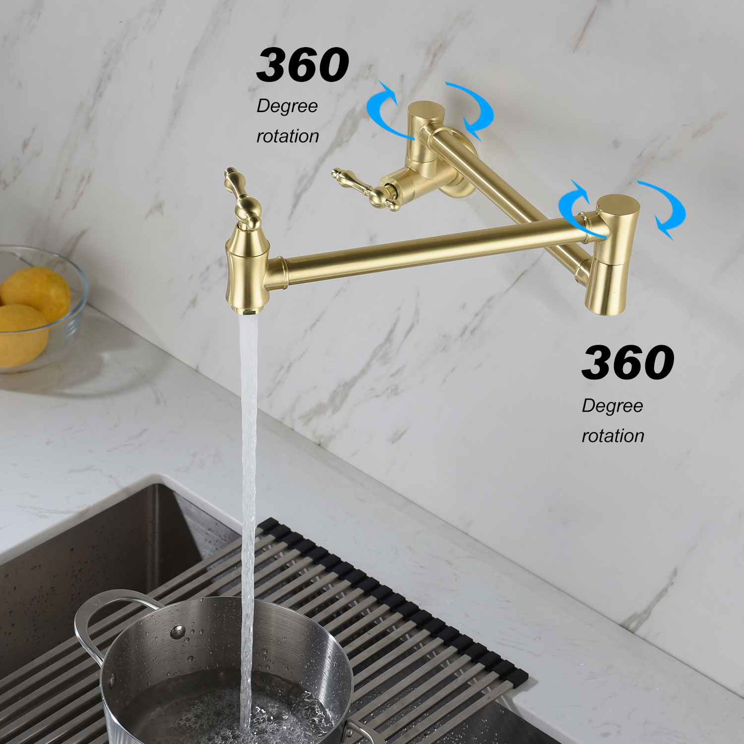 Pot Filler Faucet Wall Mount-CASAINC